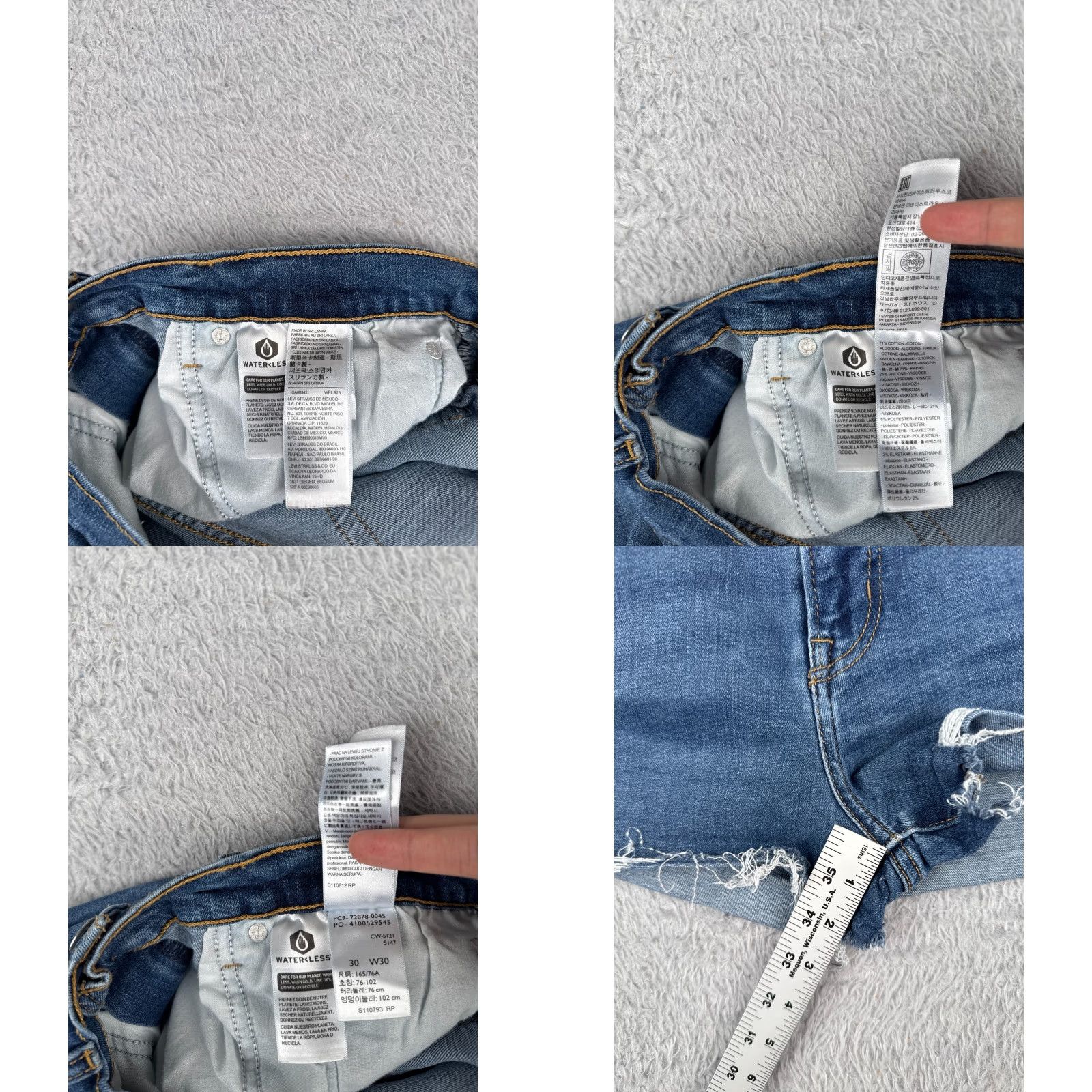 Levi's Levi's Women's Denim Shorts 30 High Rise Cut-Off Blue Distressed Cotton Casual Spring Summer Women's Size 30" / US 8 / IT 44 - 8 Thumbnail