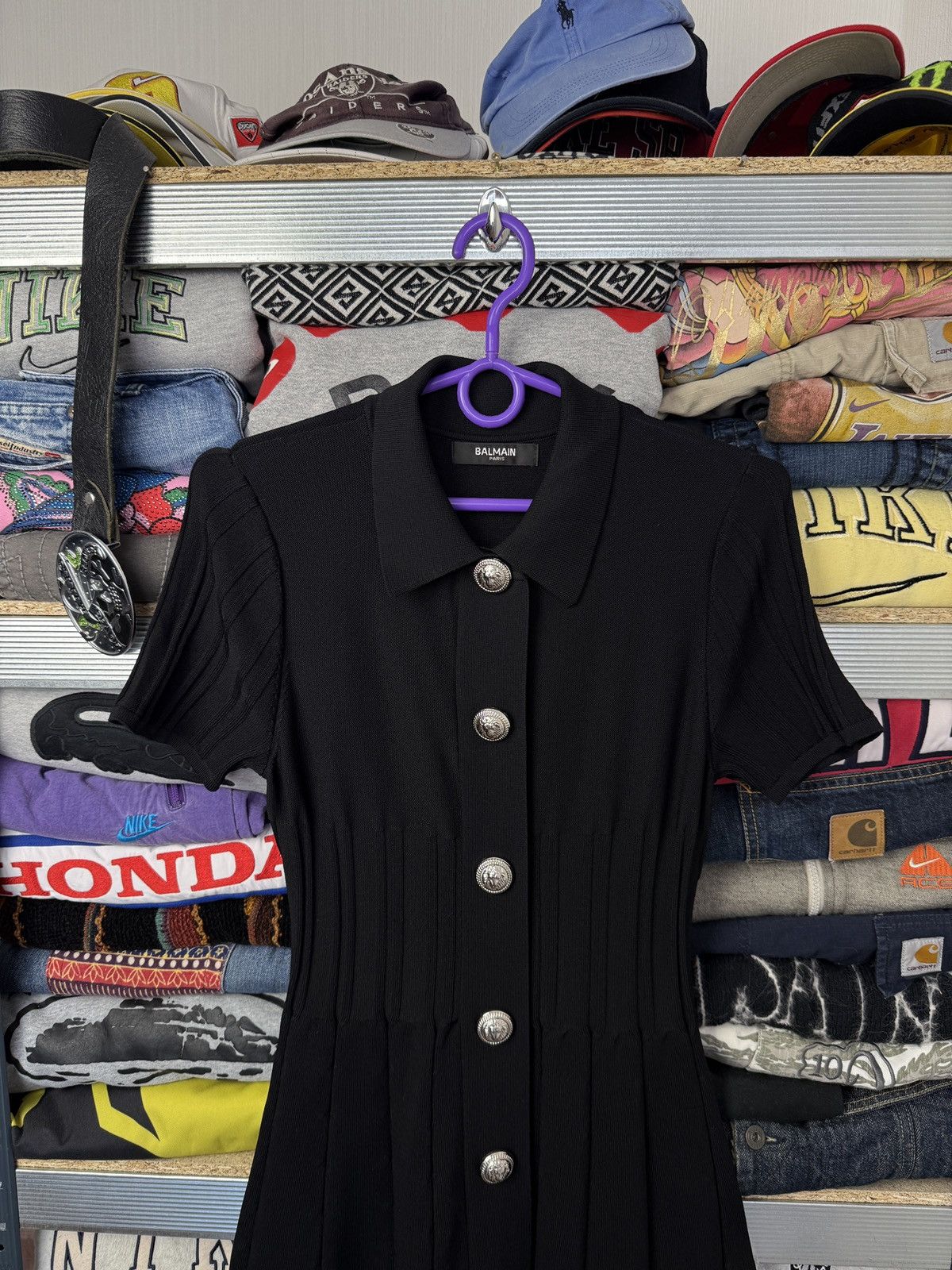 Balmain Balmain Arhive Fine knit dress with Metal buttons Size M / US 6-8 / IT 42-44 - 3 Thumbnail
