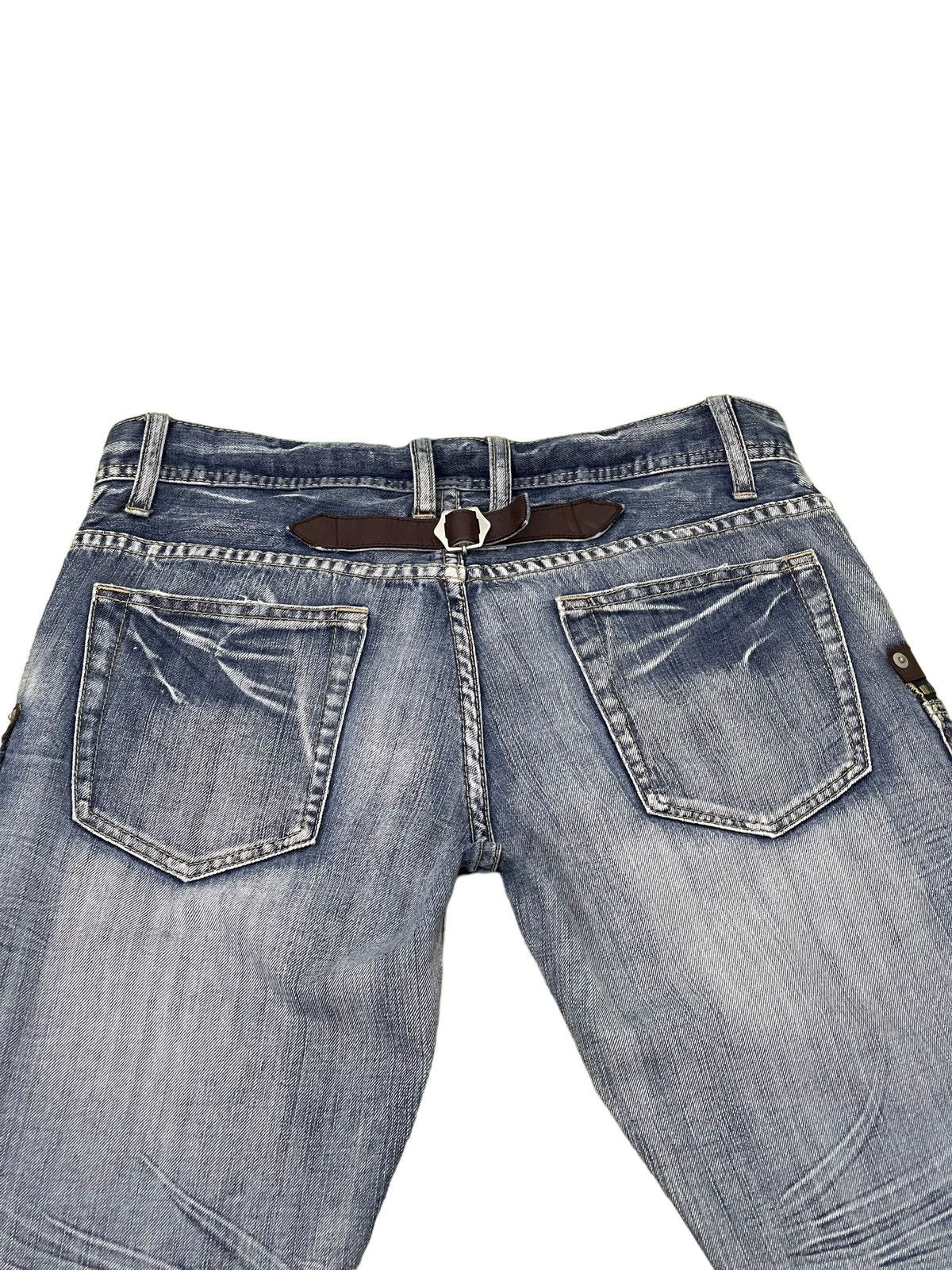 Japanese Brand Flare Jeans Michel Klein Distres Low Rise Boot Cut 8🟦6 Size US 31 - 19 Thumbnail