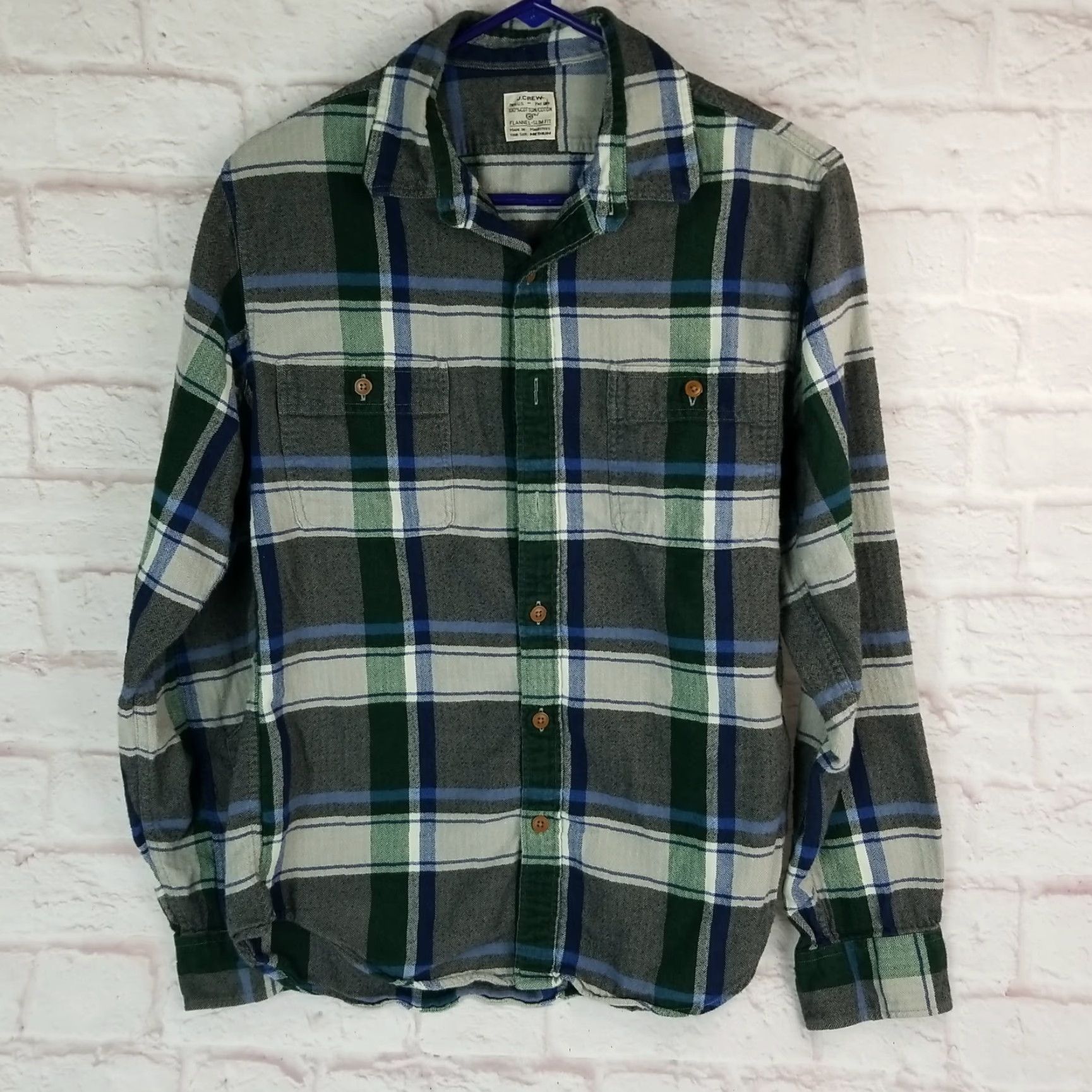 J.Crew J. Crew Flannel Shirt Men M Slim Button-Up Long Sleeve Plaid 100% Cotton Size US M / EU 48-50 / 2 - 4 Thumbnail