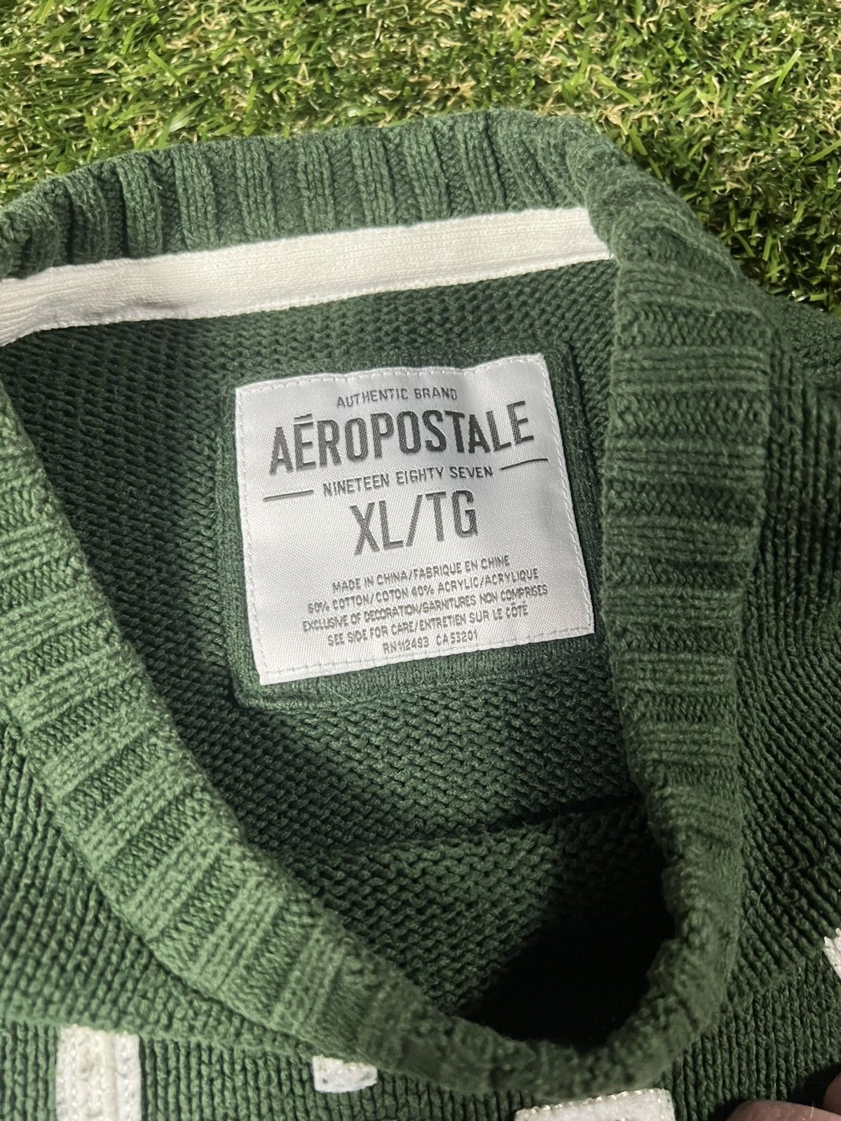 Aeropostale Vintage Y2k Pine Green Aeropostale Knit Fall Baggy Sweater Size US XL / EU 56 / 4 - 3 Thumbnail