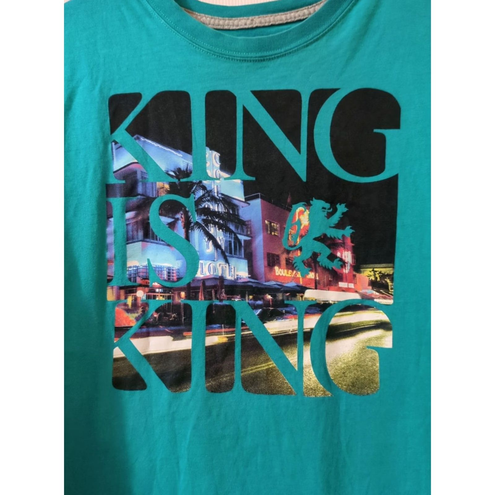 Nike Nike T-Shirt Mens Medium Turquoise King Is King LBJ South Beach Beach Graphic Print Regular Fit Crew Neck Short Sleeve Men Size US M / EU 48-50 / 2 - 3 Thumbnail