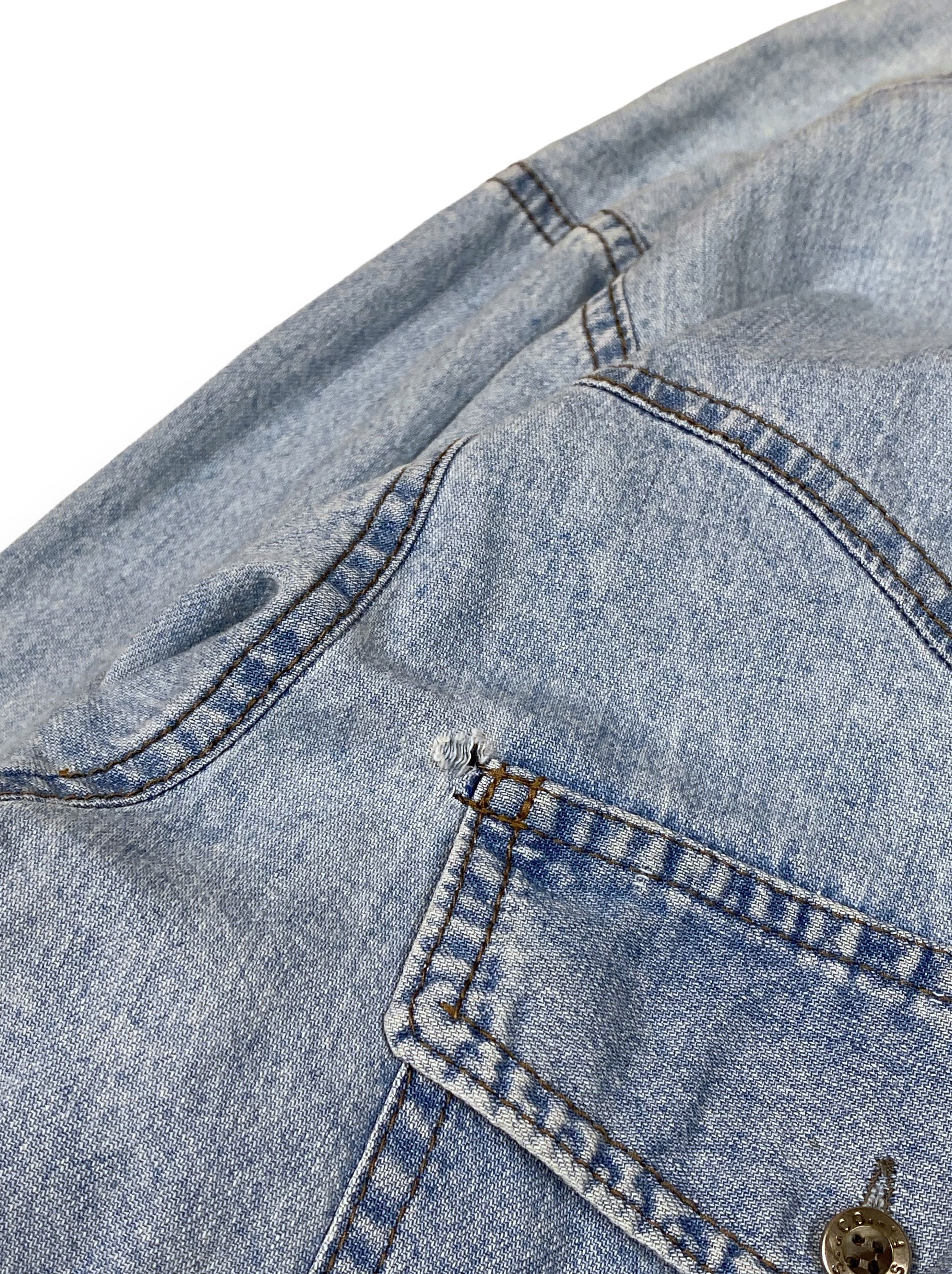 Jean 80s Vintage LEVI'S Big E White Tab Light Blue Denim Shirt Size US L / EU 52-54 / 3 - 10 Thumbnail