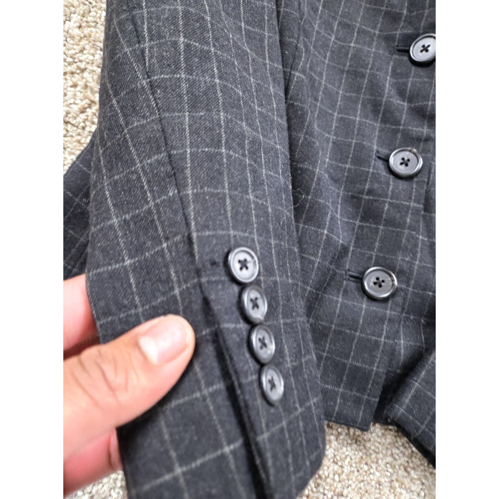 Ralph Lauren Lauren Ralph Lauren Blazer Womens 6P Gray Plaid Wool Petite Suit Jacket Size M / US 6-8 / IT 42-44 - 4 Thumbnail