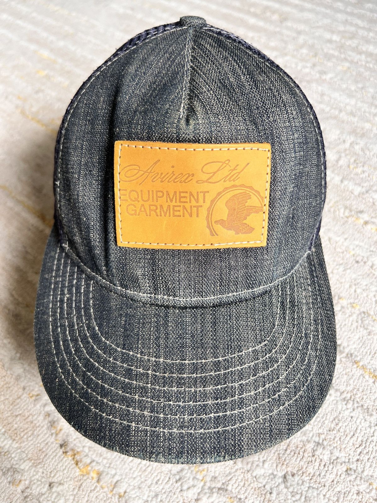 Avirex Vtg Made in USA Avirex Denim Mesh Trucker Snapback Size ONE SIZE - 1 Thumbnail