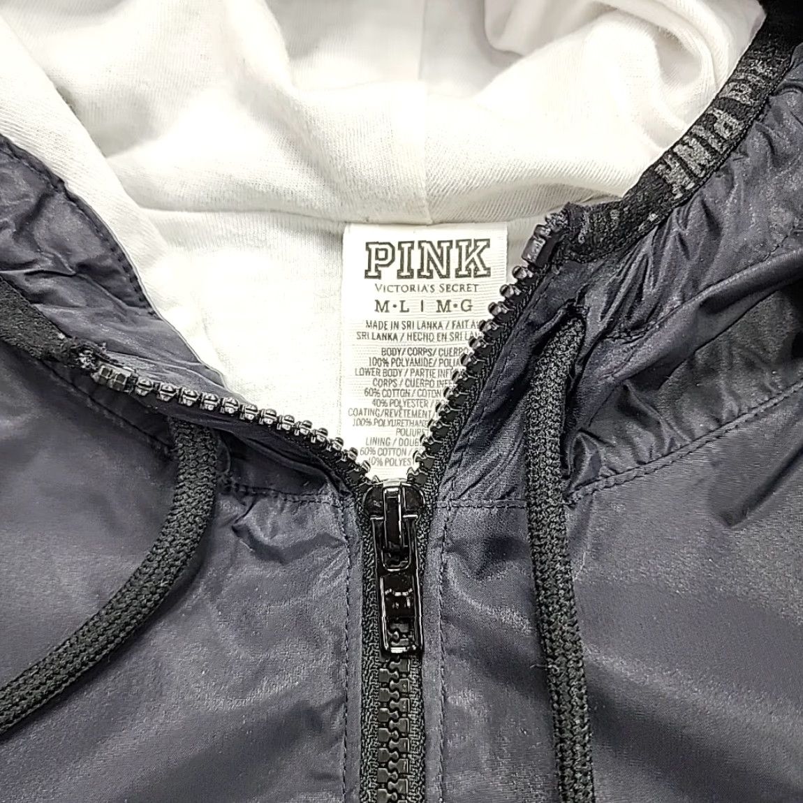 Pinko PINK Victoria's Secret Womens M/L Full Zip Hoodie Jacket Lightweight Multicolor Logo Zip Pocket Casual Sleeve Regular Fit Men/Women? Size L / US 10 / IT 46 - 6 Thumbnail