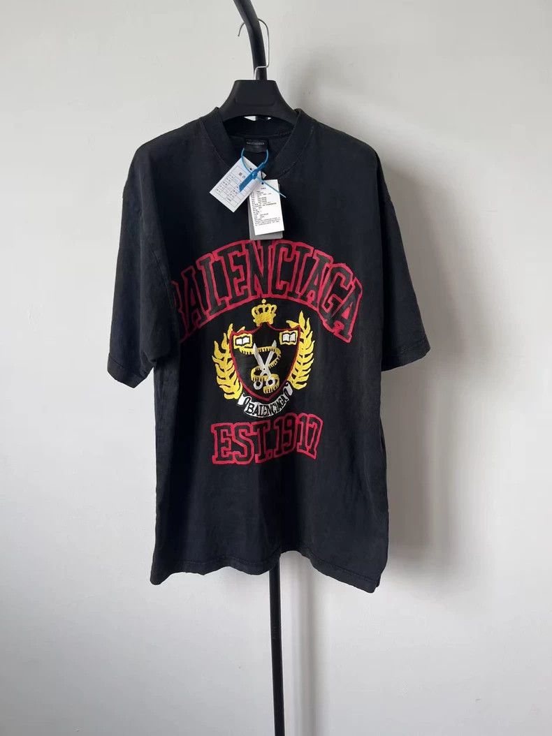 Balenciaga Balenciaga Logo monogrammed printed crew neck pullover sho Size US XXS / EU 40 - 1 Thumbnail