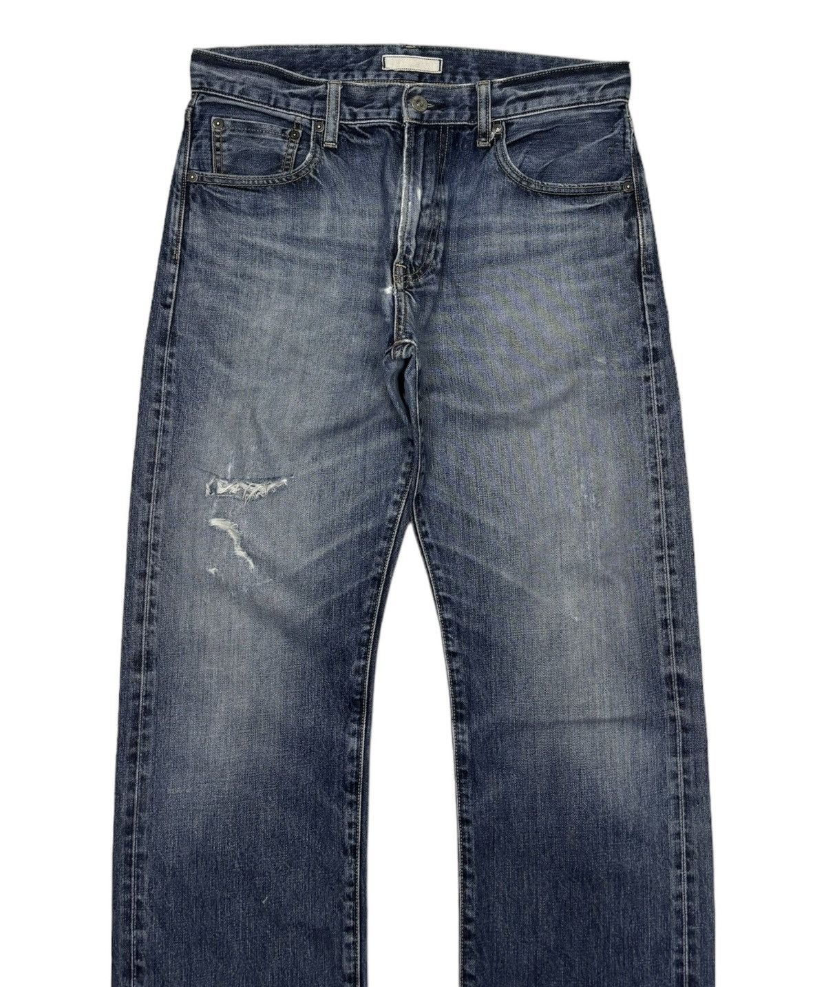 Kapital VINTAGE UNIQLO SELVEDGE DISTRESSED DENIM JEANS Size US 31 - 7 Thumbnail