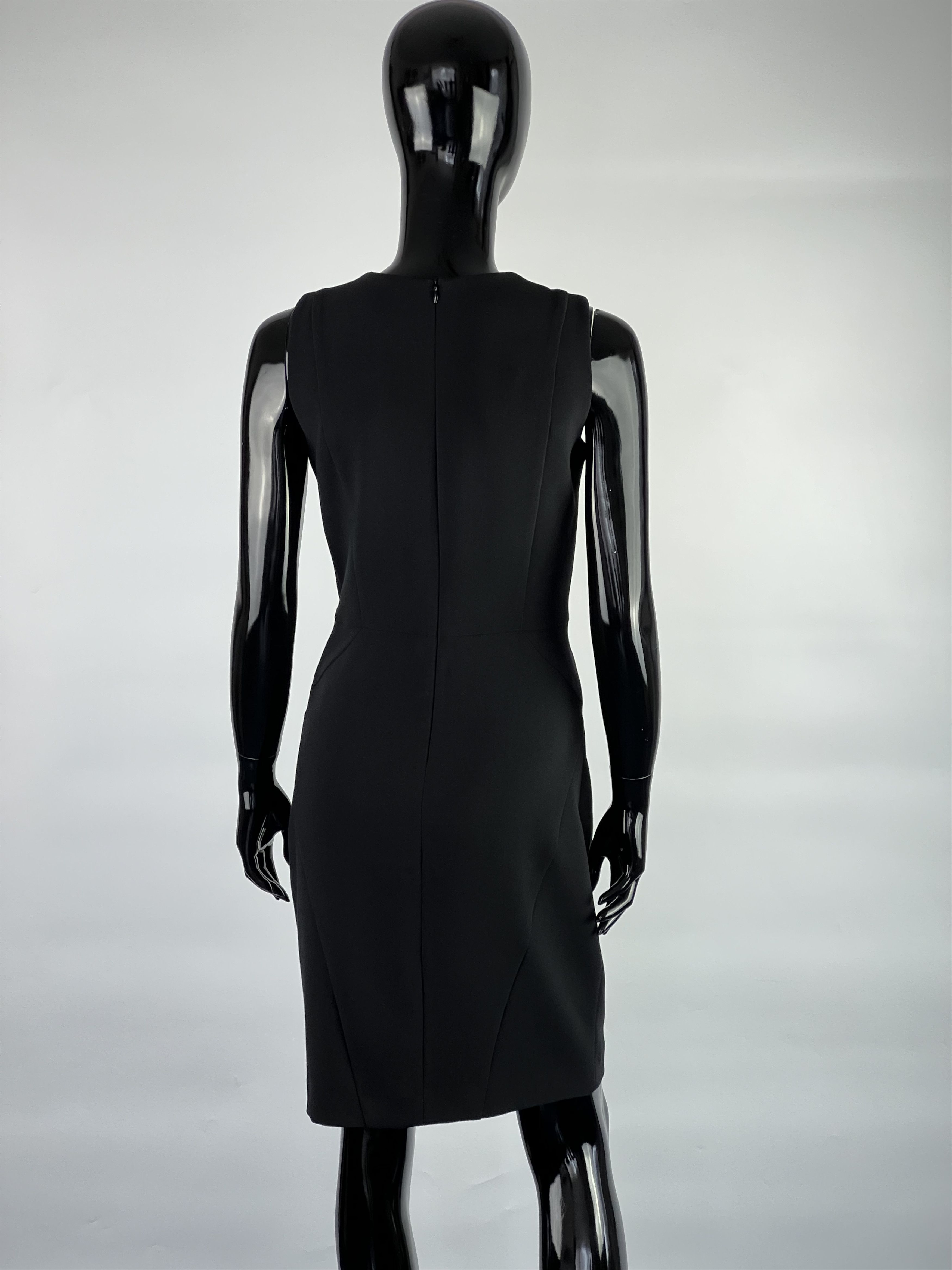 Sandro Sandro Black Sleeveless Dress Size 1 Leather Details Size S / US 4 / IT 40 - 2 Thumbnail