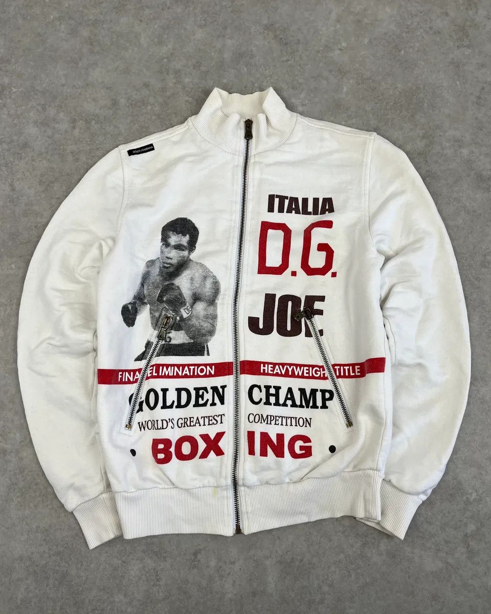 Dolce & Gabbana 2000s Dolce & Gabbana White Ali Boxer Zip-up Sweater Size US S / EU 44-46 / 1 - 1 Thumbnail