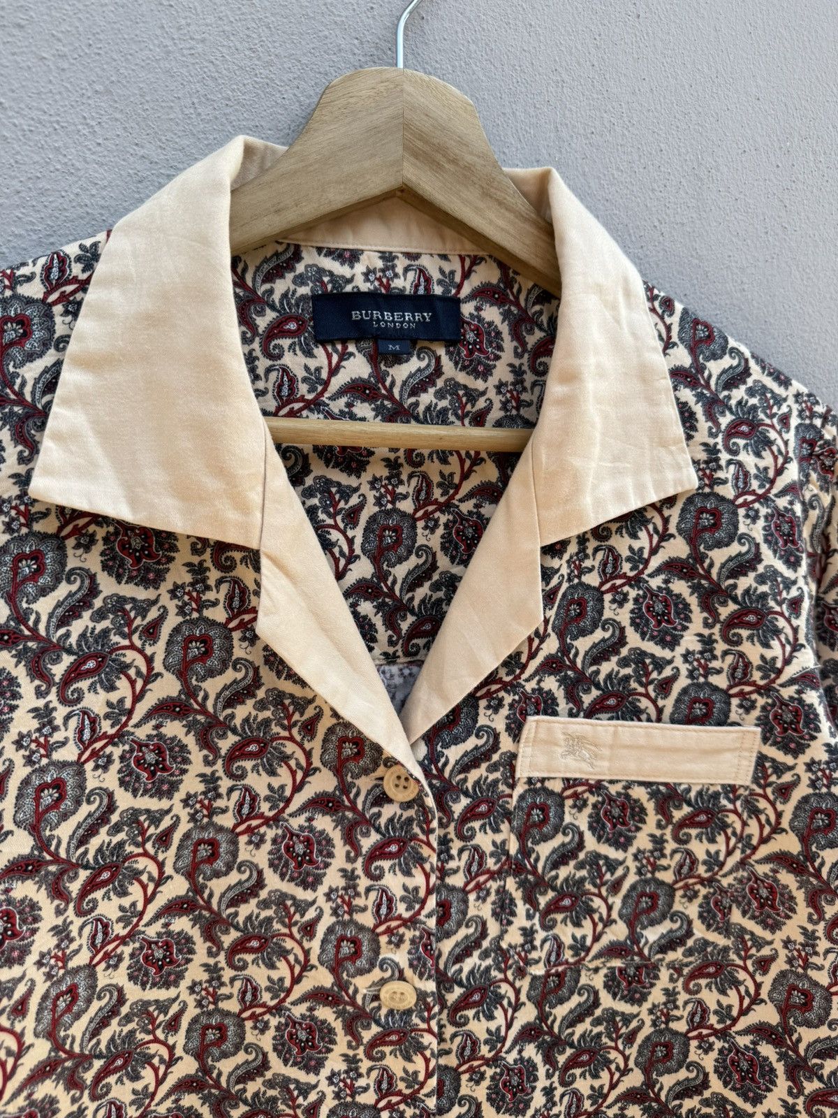Burberry BURBERRY London AOP Paisley Design Open Collar Shirt Size S / US 4 / IT 40 - 2 Thumbnail