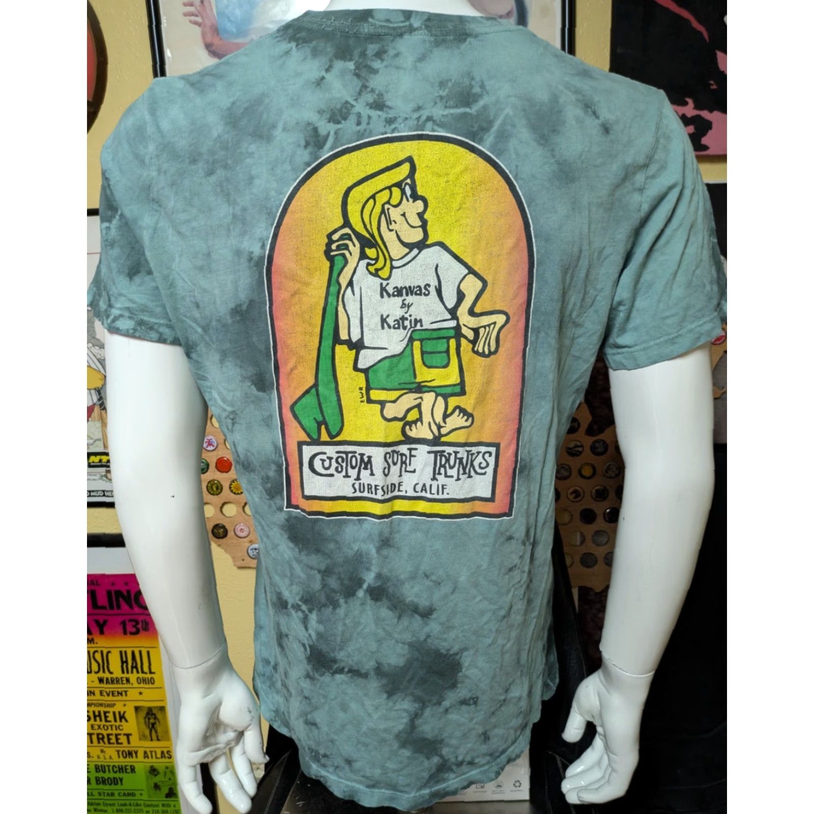 Katin VINTAGE Kanvas By Katin T Shirt Surf Trunks Medium Surfboards Surfer Tie Dye Beach Mens M Green 1960s Beach Nets? Size US M / EU 48-50 / 2 - 3 Thumbnail