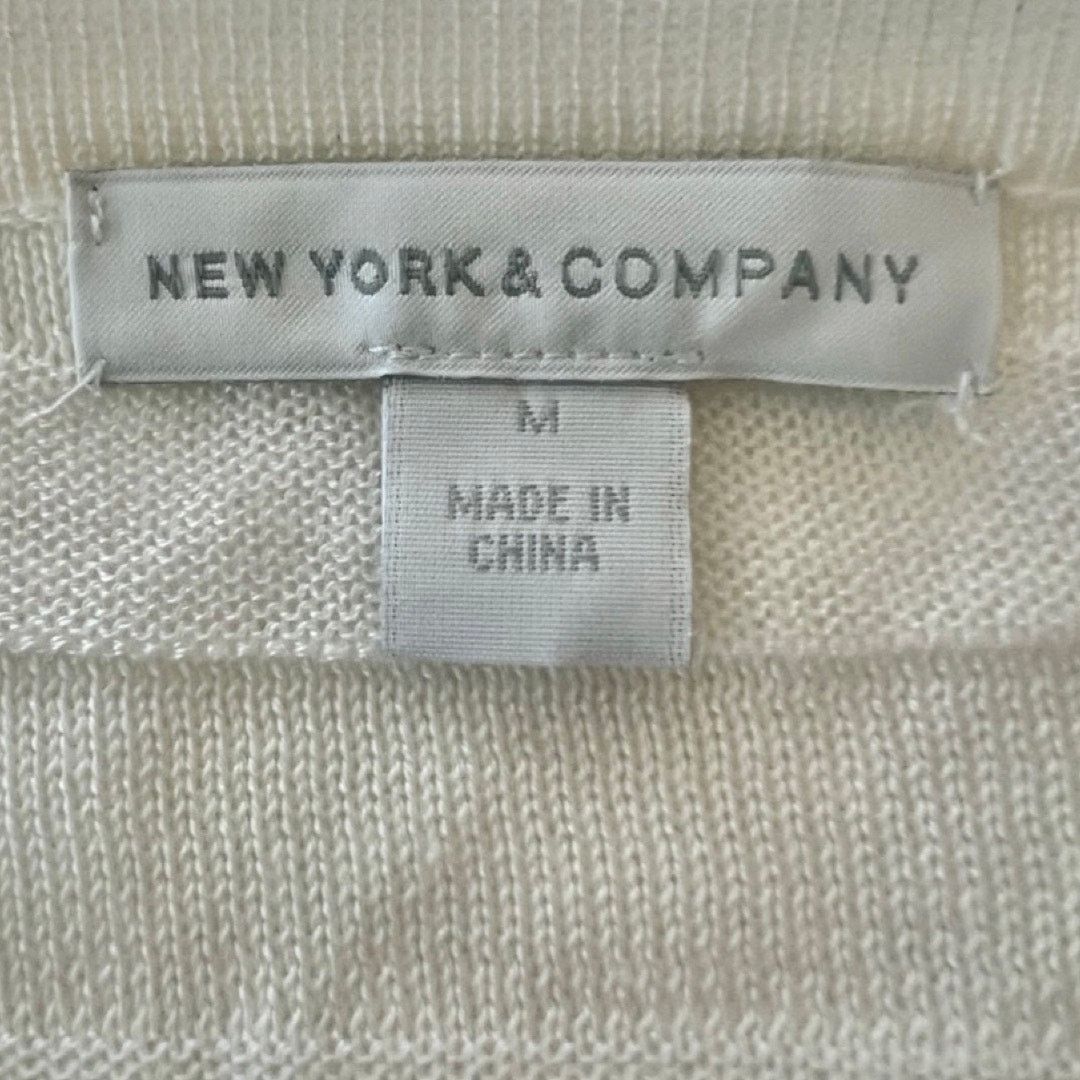 Other New York & Co Cream Sheer Knit Button Cardigan Sweater sz M Size M / US 6-8 / IT 42-44 - 3 Thumbnail