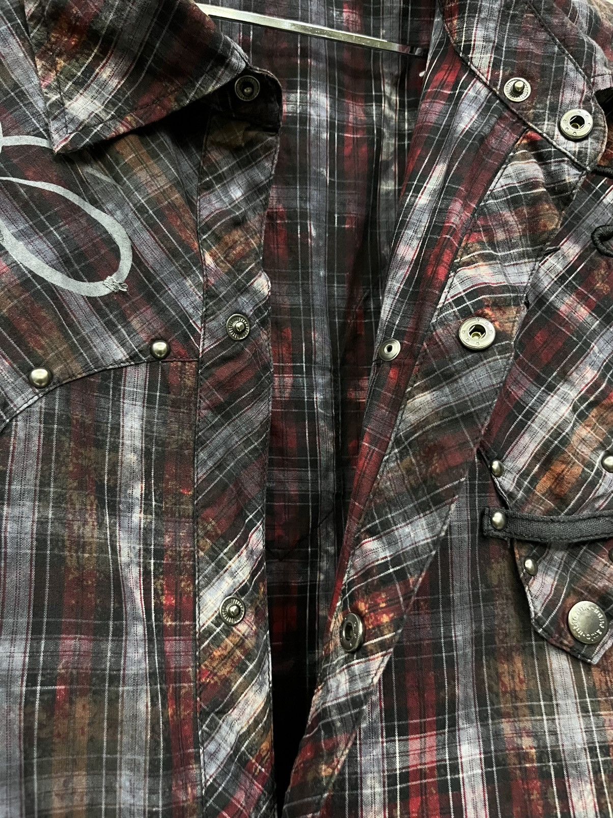 In The Attic In The Attic Punk Smokes Tartan Studded Tribal Shirt M Size US M / EU 48-50 / 2 - 13 Thumbnail