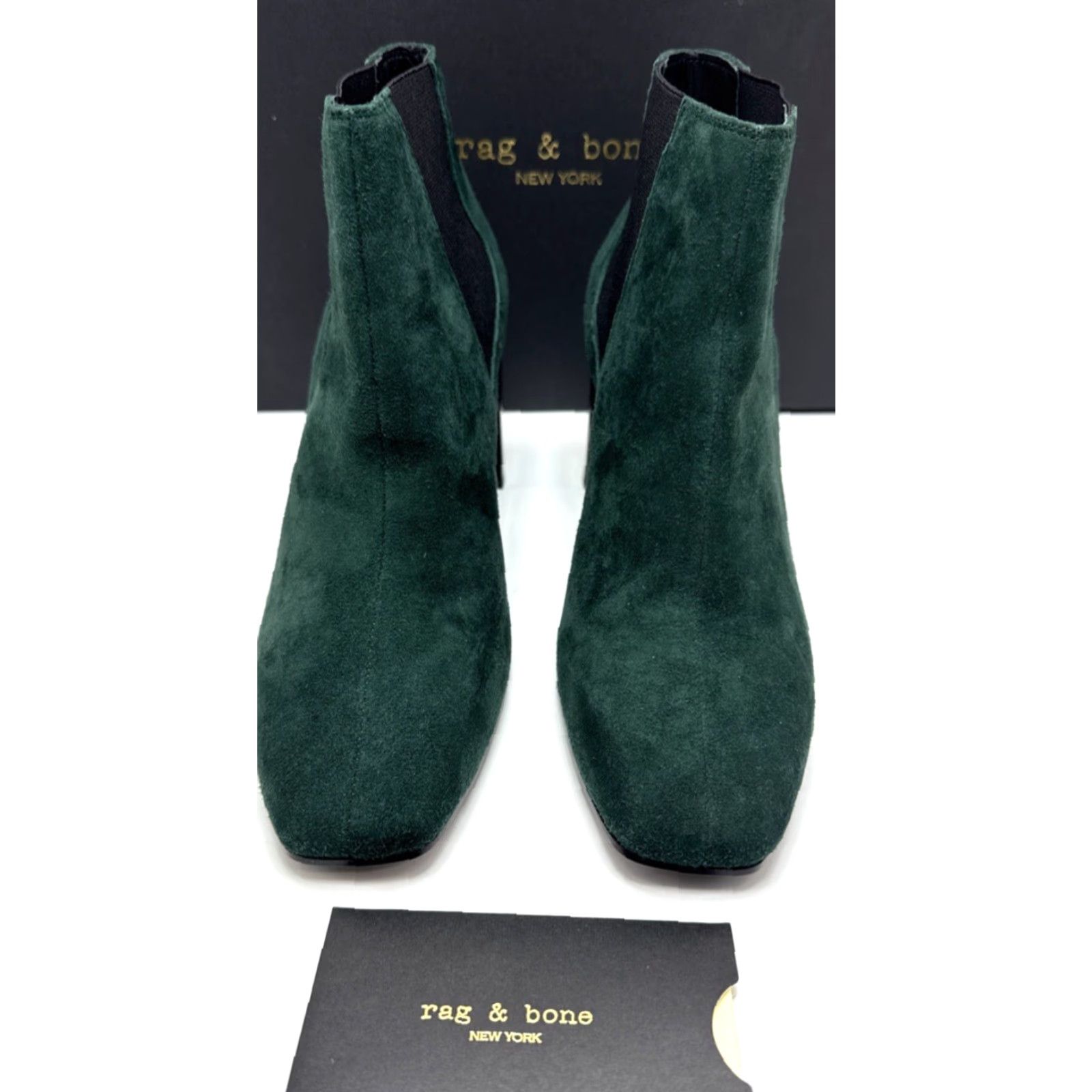 Rag & Bone Rag & Bone Aslen Boot Forest Green Suede Womens US 6.5 EU 36.5 Bootie Block Heel Leather Lining Ankle Slip-On Casual Vintage No Size US 7 / IT 37 - 3 Thumbnail
