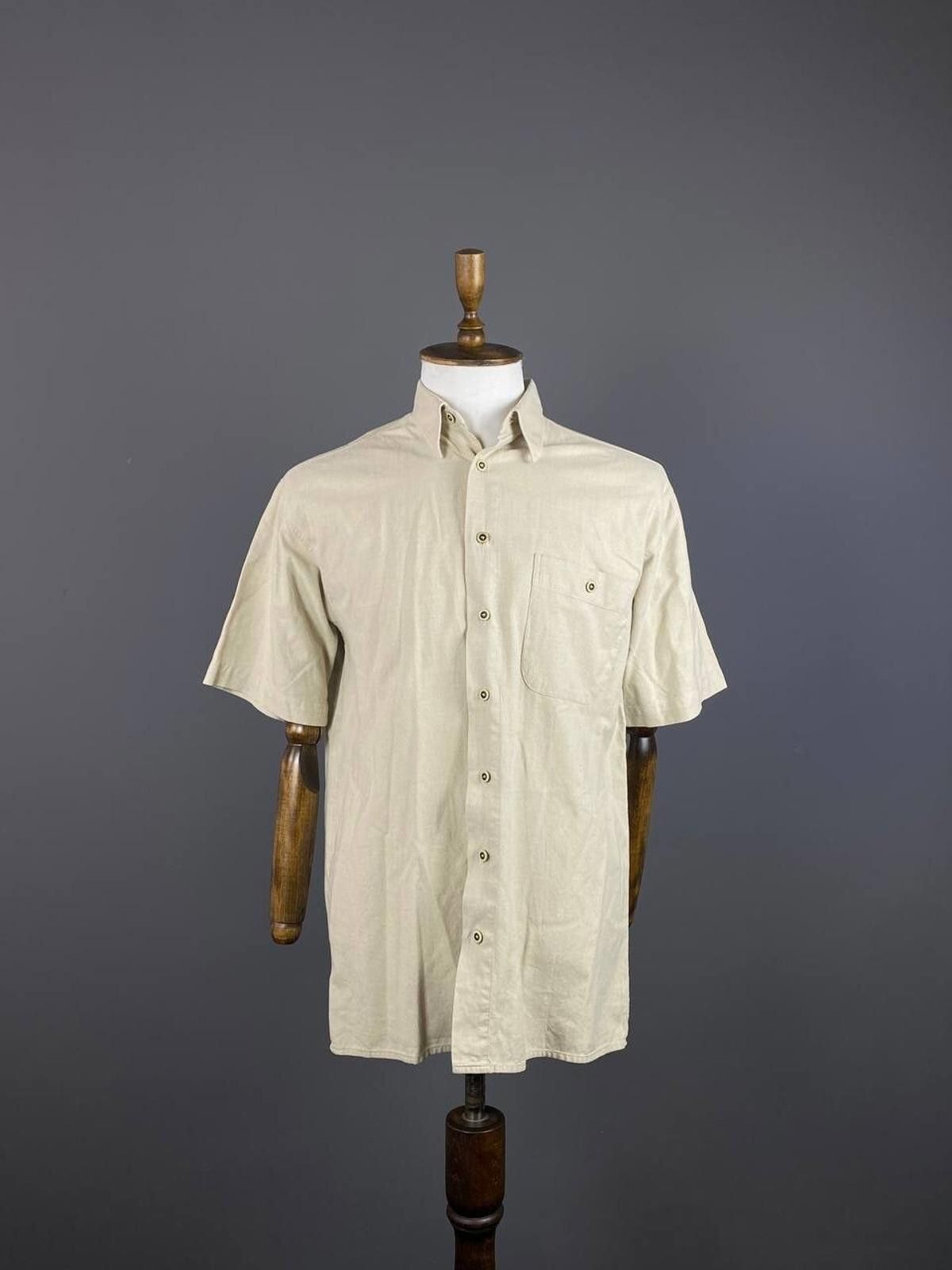 Designer Emilio Adani by Bosch Textil Beige Down Shirt Size M Size US M / EU 48-50 / 2 - 1 Thumbnail