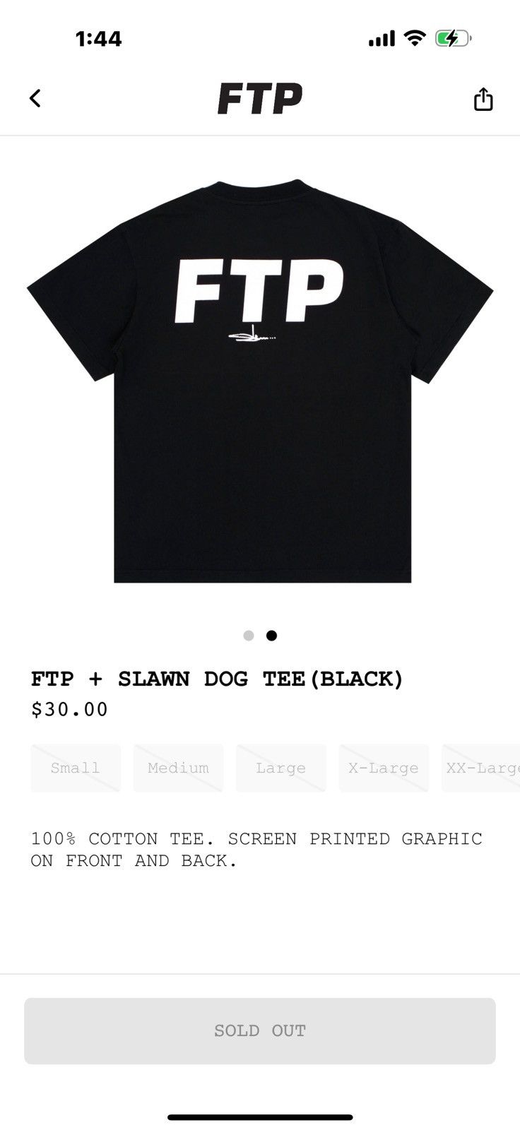 Fuck The Population FTP + SLAWN DOG TEE(BLACK) Size US L / EU 52-54 / 3 - 2 Thumbnail