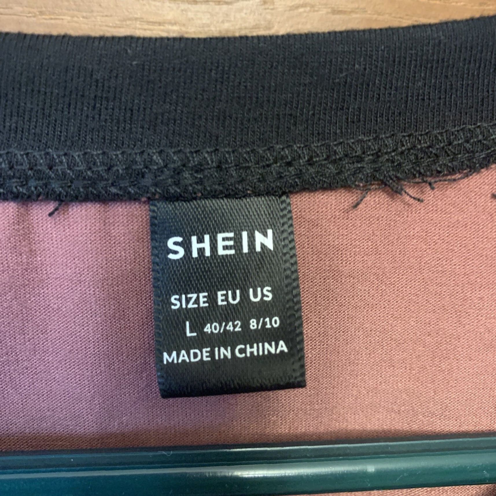 Shein SheIn Lace Top T-Shirt Pink L Women Short Sleeve Round Neck Pullover Casual Travel Basic Regular Stretch 25" Length 20" Pit to Pit Size L / US 10 / IT 46 - 3 Thumbnail