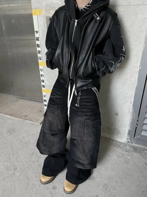 Jean Mayuzumi x Fuka Baggy Cargo Wide Leg Multi Pocket Jeans Size US 28 / EU 44 - 5 Thumbnail