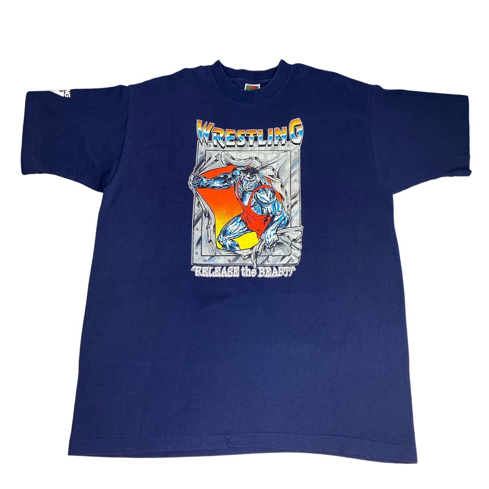 Vintage Wrestling Release The Beast T Shirt Vintage 90s Made In USA Size US XL / EU 56 / 4 - 1 Thumbnail