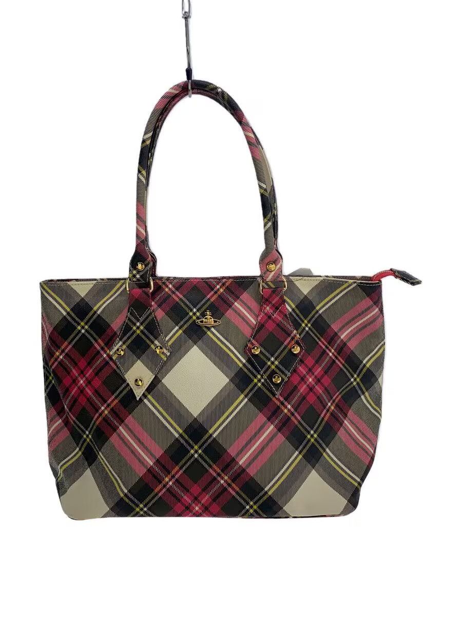 Vivienne Westwood Plaid Orb Leather Tote Bag Size ONE SIZE - 1 Thumbnail