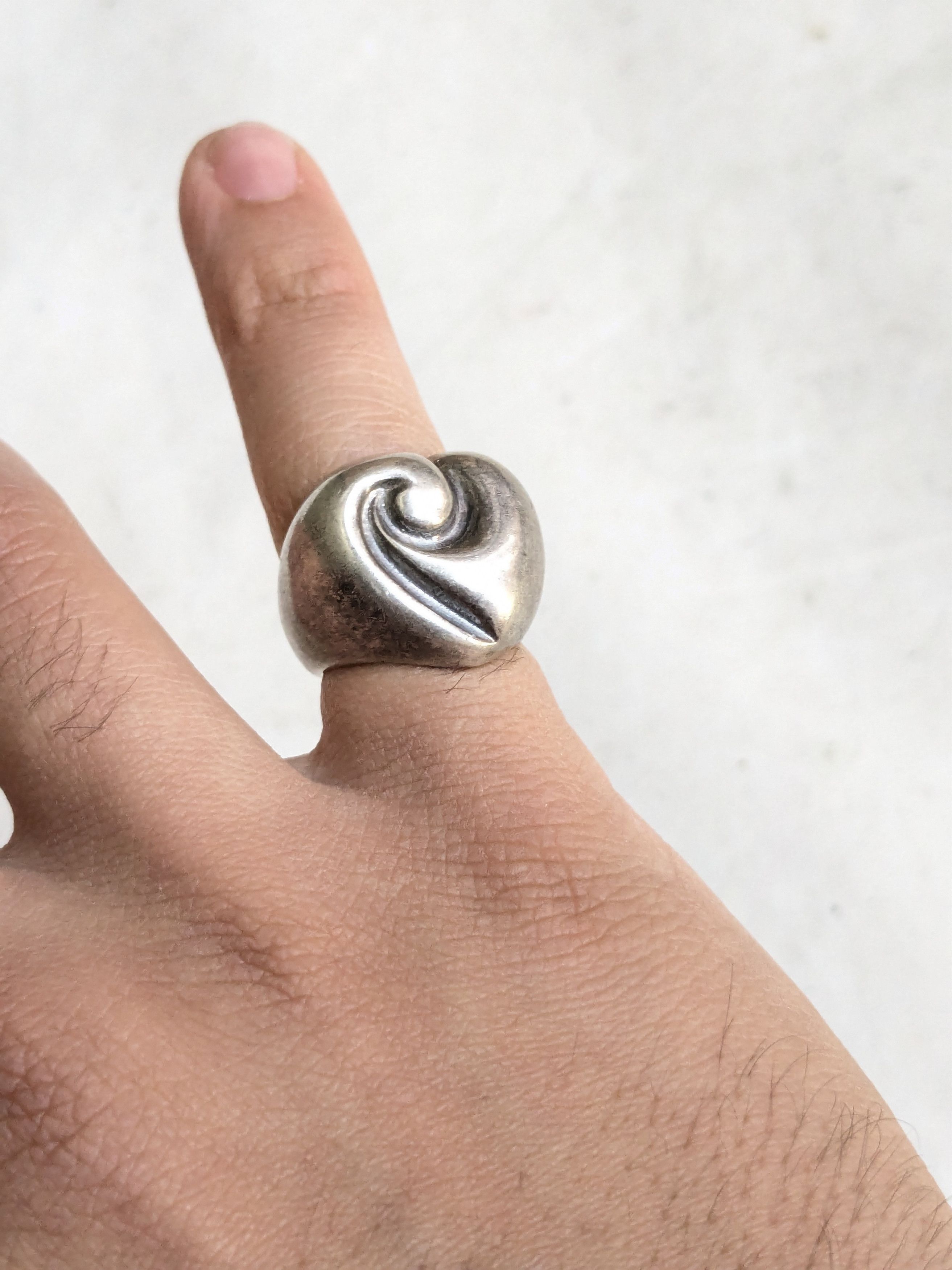 Jewelry Vintage Sterling Silver Heart Ring Shube's 5 Size ONE SIZE - 13 Thumbnail