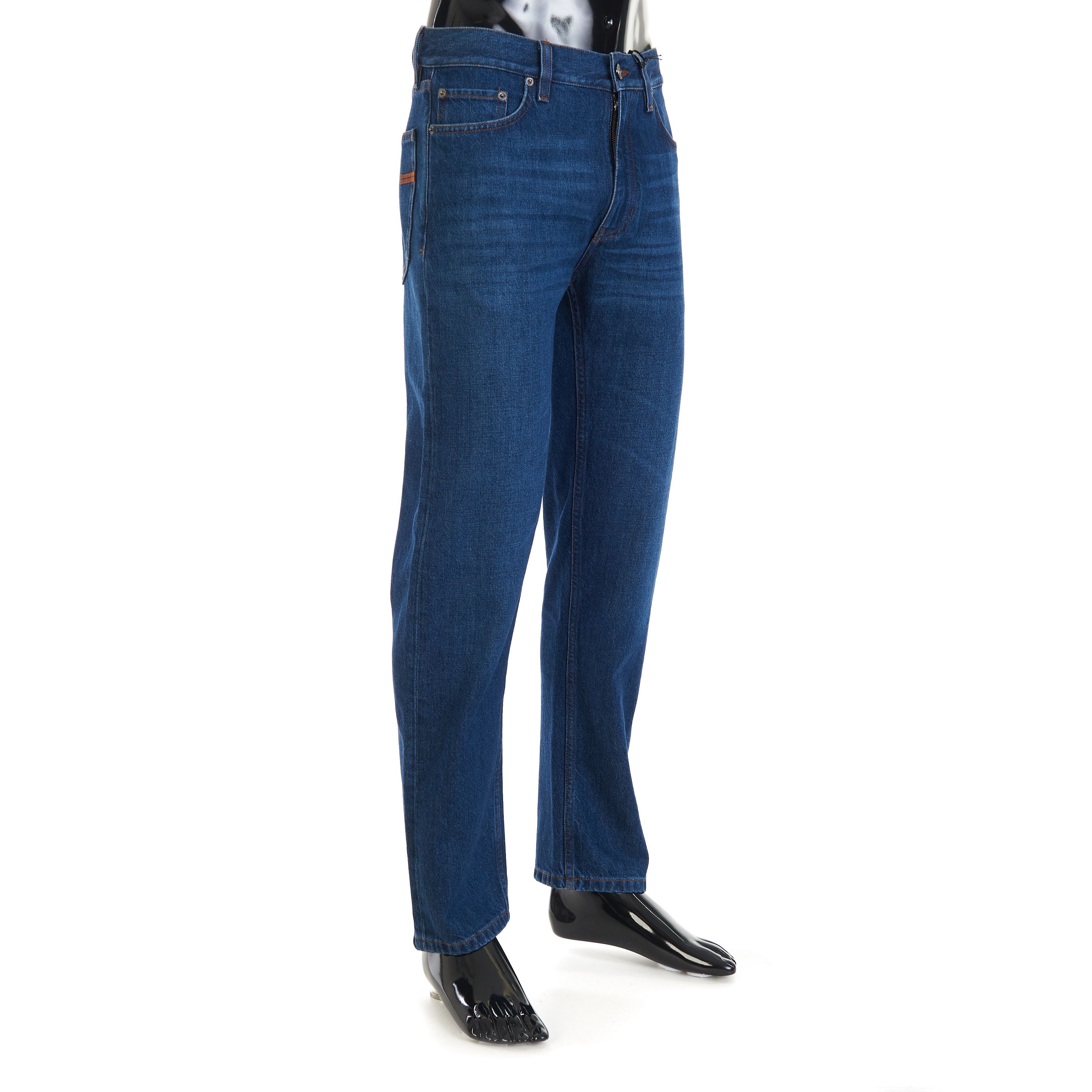 Ermenegildo Zegna Ink Blue Cotton Roccia Denim Jeans Size US 33 - 3 Thumbnail