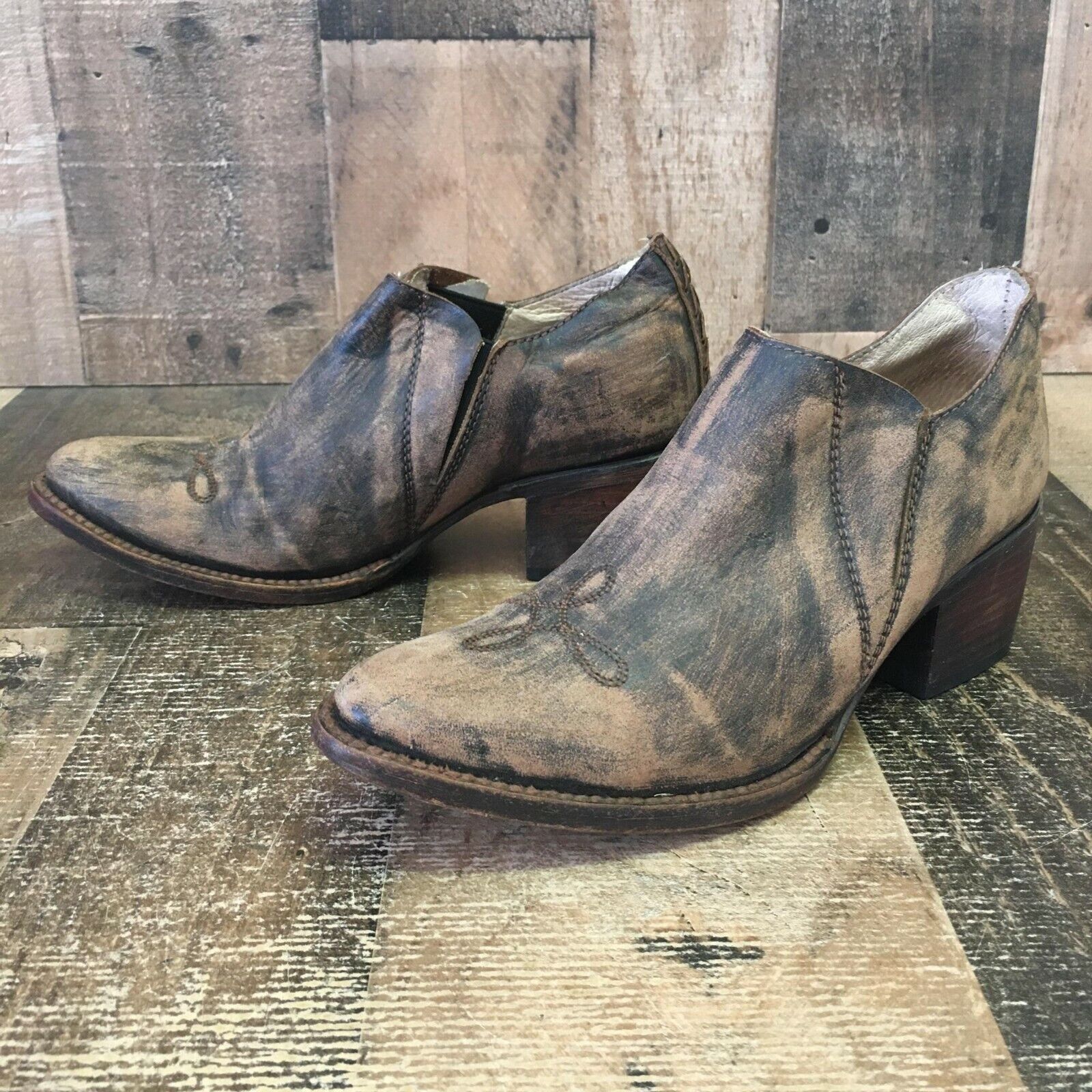 Freebird By Steven Melly Brown Ankle Boots Booties Womens 7