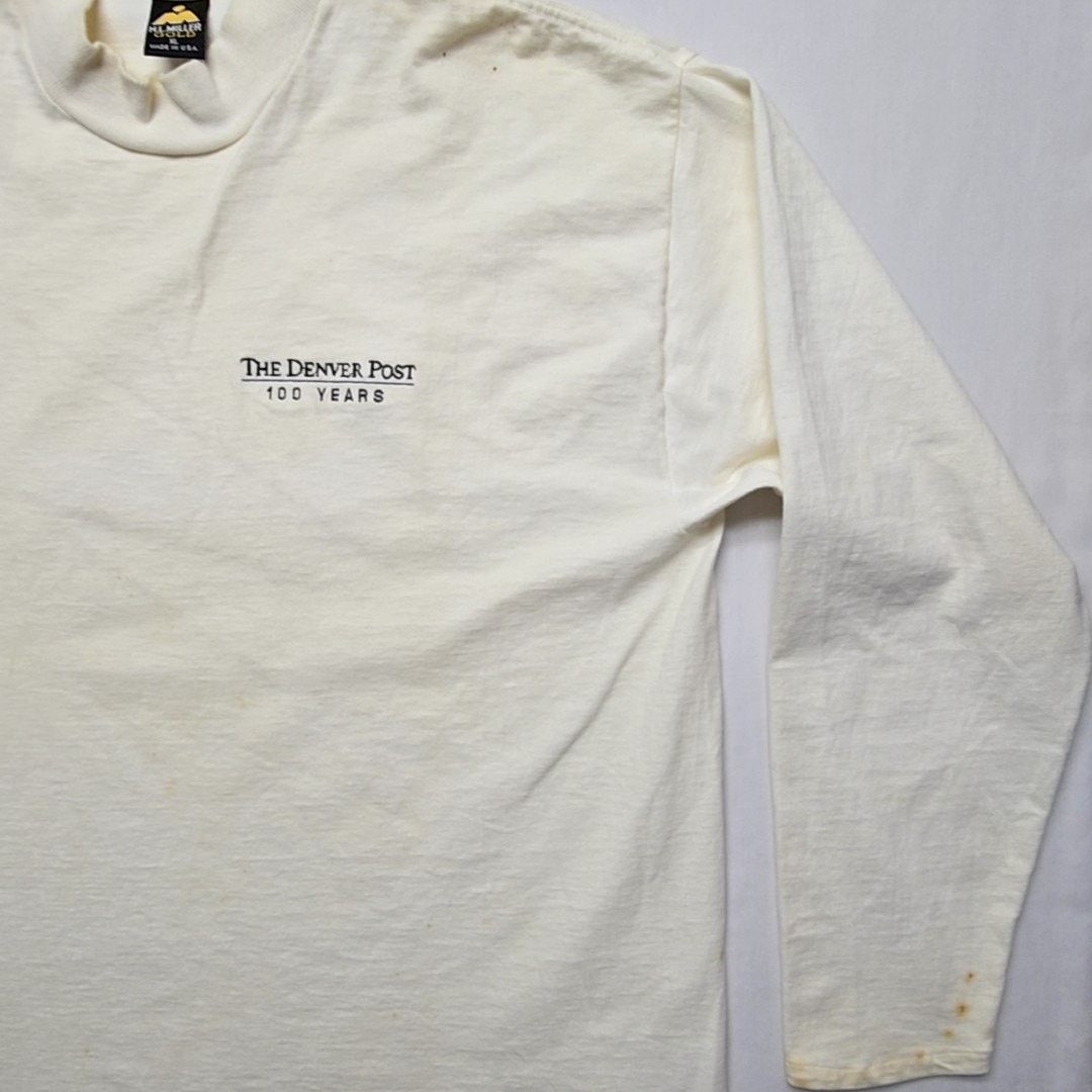 Vintage Vintage Denver Post Shirt Long Sleeve XL Mock Neck Tee Size US XL / EU 56 / 4 - 2 Thumbnail