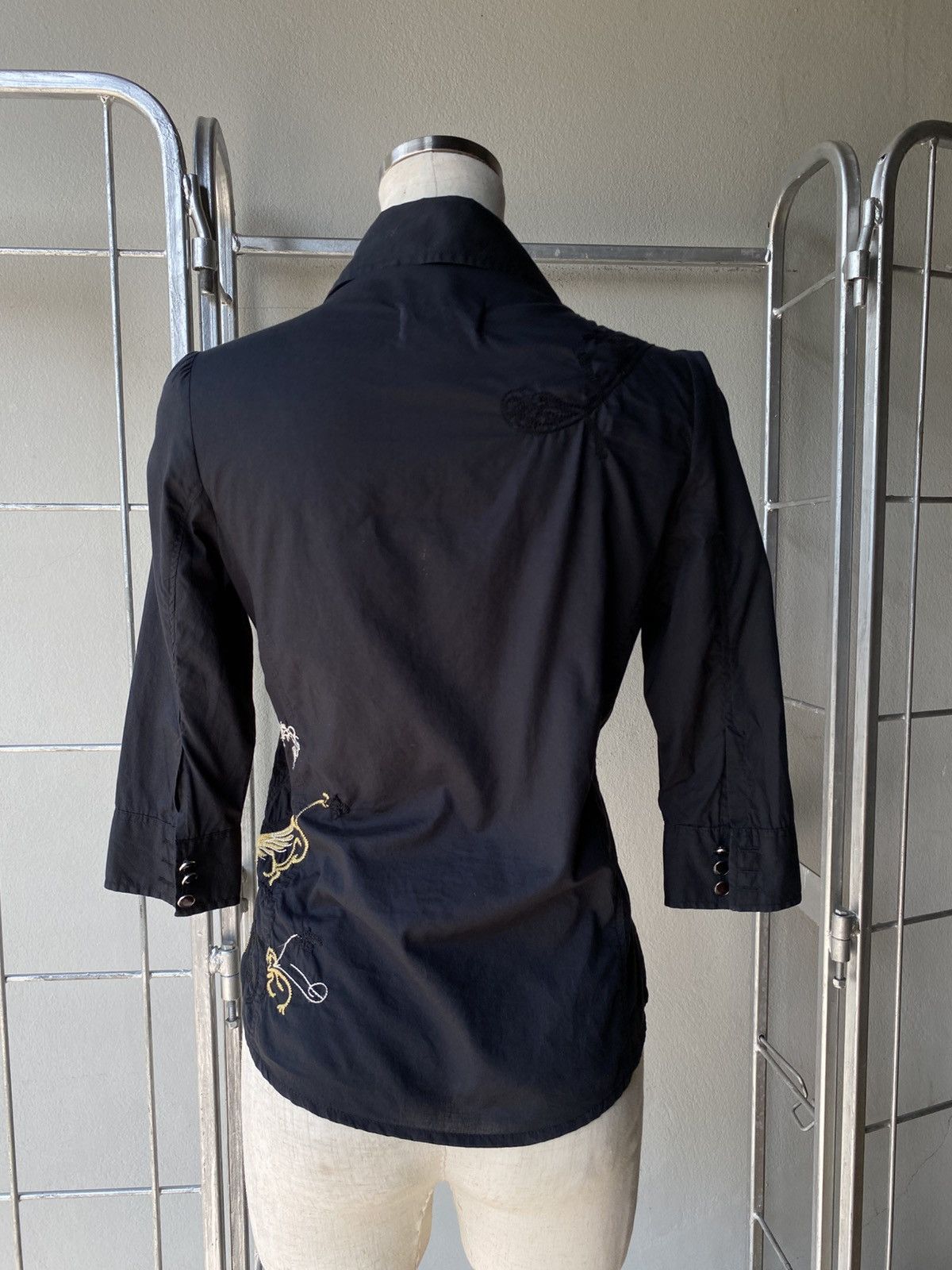 Diesel DIESEL Black Embroidered Button-Up Shirt Size XS / US 0-2 / IT 36-38 - 2 Thumbnail