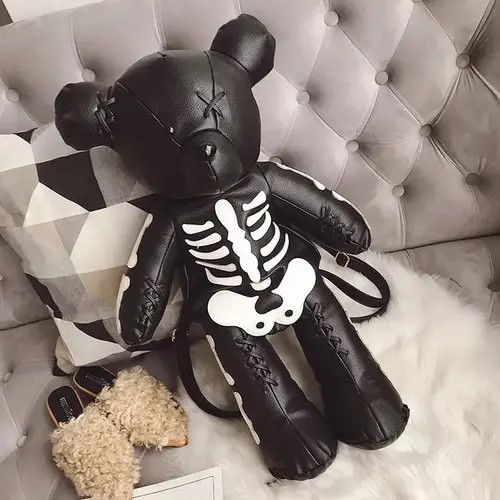 VIBE Black Skeleton Bear Backpack Bag Size ONE SIZE - 5 Thumbnail
