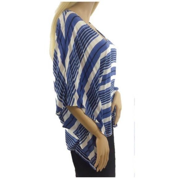 Other NWT Karen Kane Angel Flutter Sleeve Blue White Black Striped Size S / US 4 / IT 40 - 5 Thumbnail