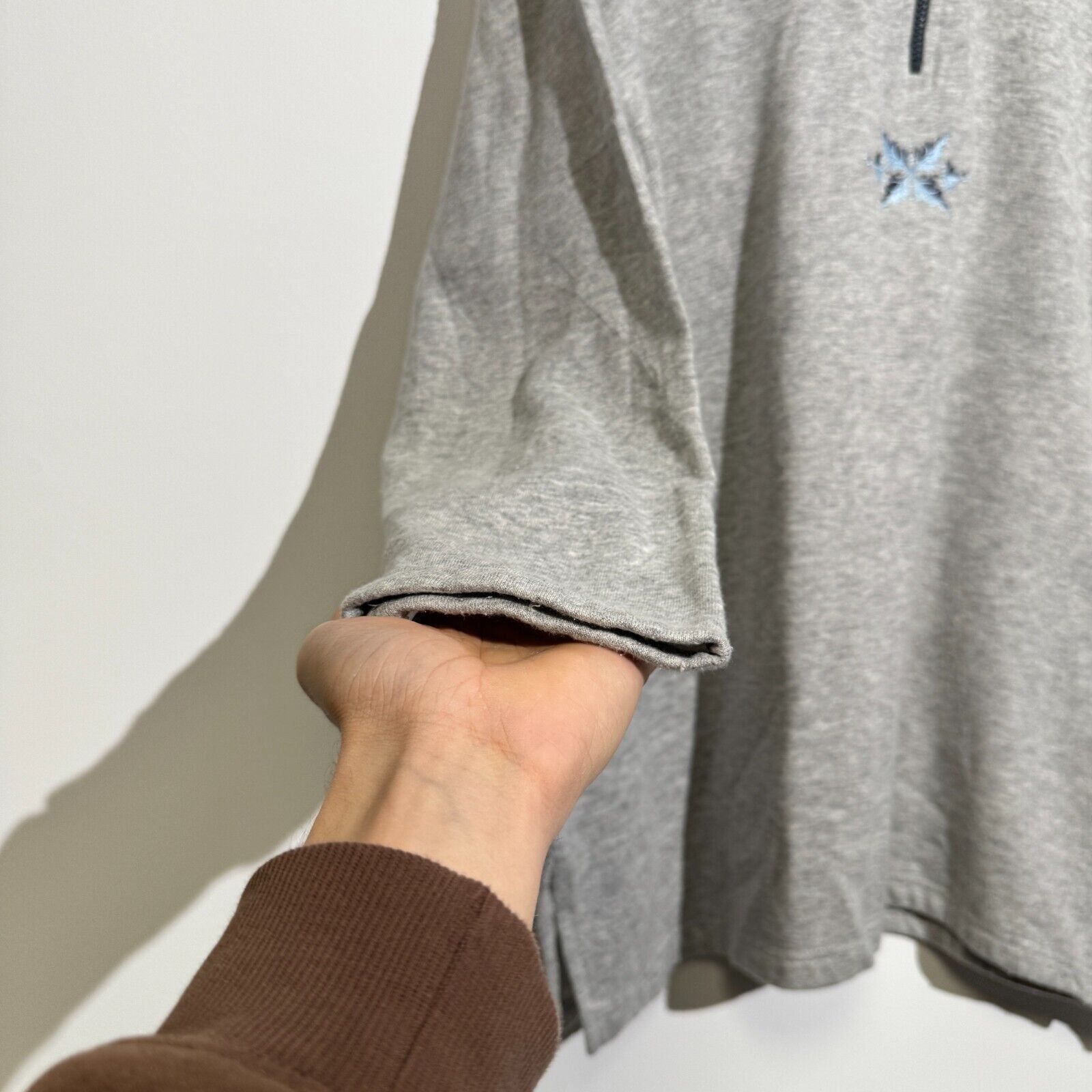 Vintage Vintage Unisex Gray Cotton Halfzip Sweatshirt Size XL Size US XL / EU 56 / 4 - 5 Thumbnail