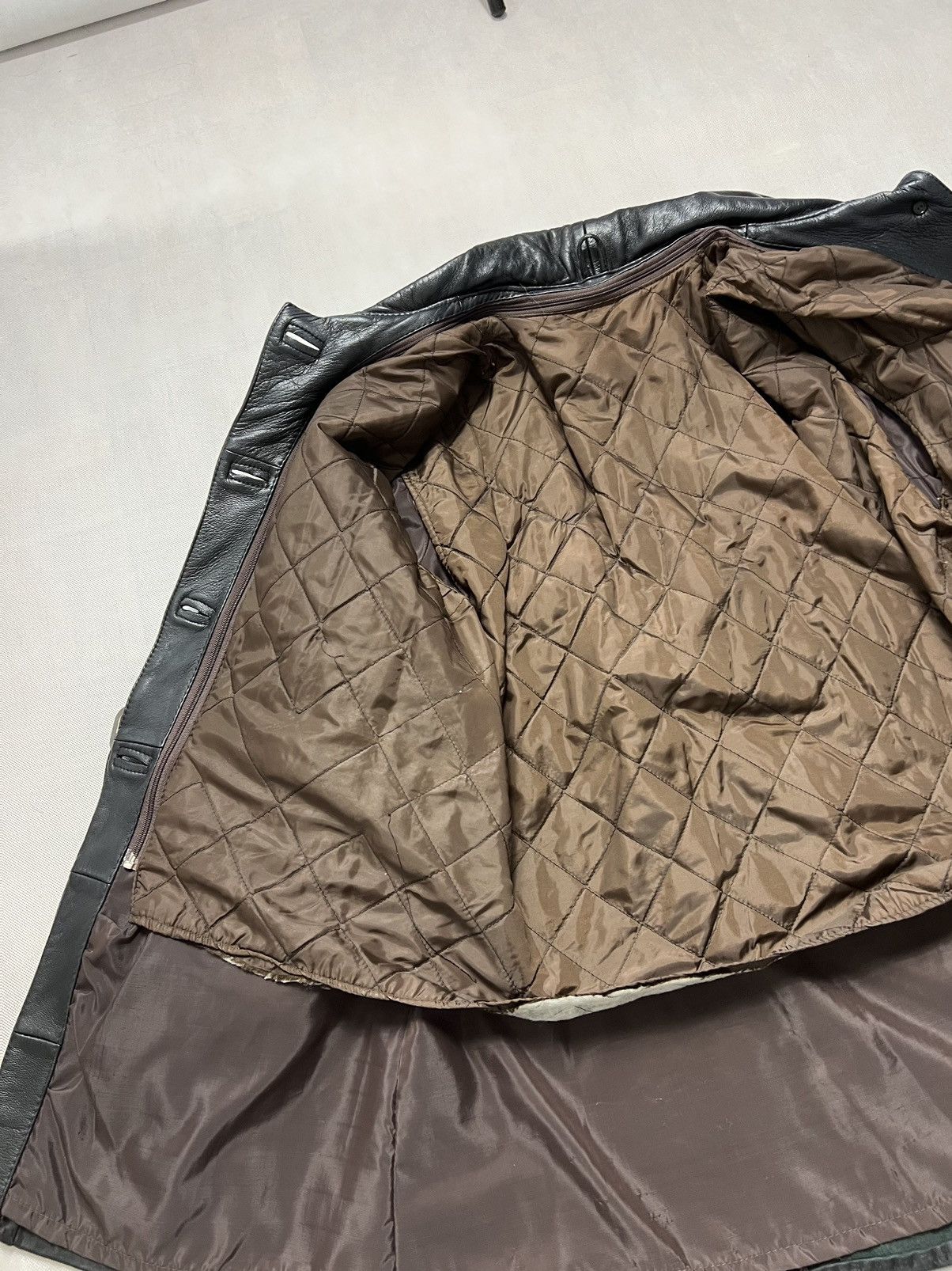Vintage Genuine Leather Heavy Coat vintage 90s insulated with lining Size L / US 10 / IT 46 - 6 Thumbnail