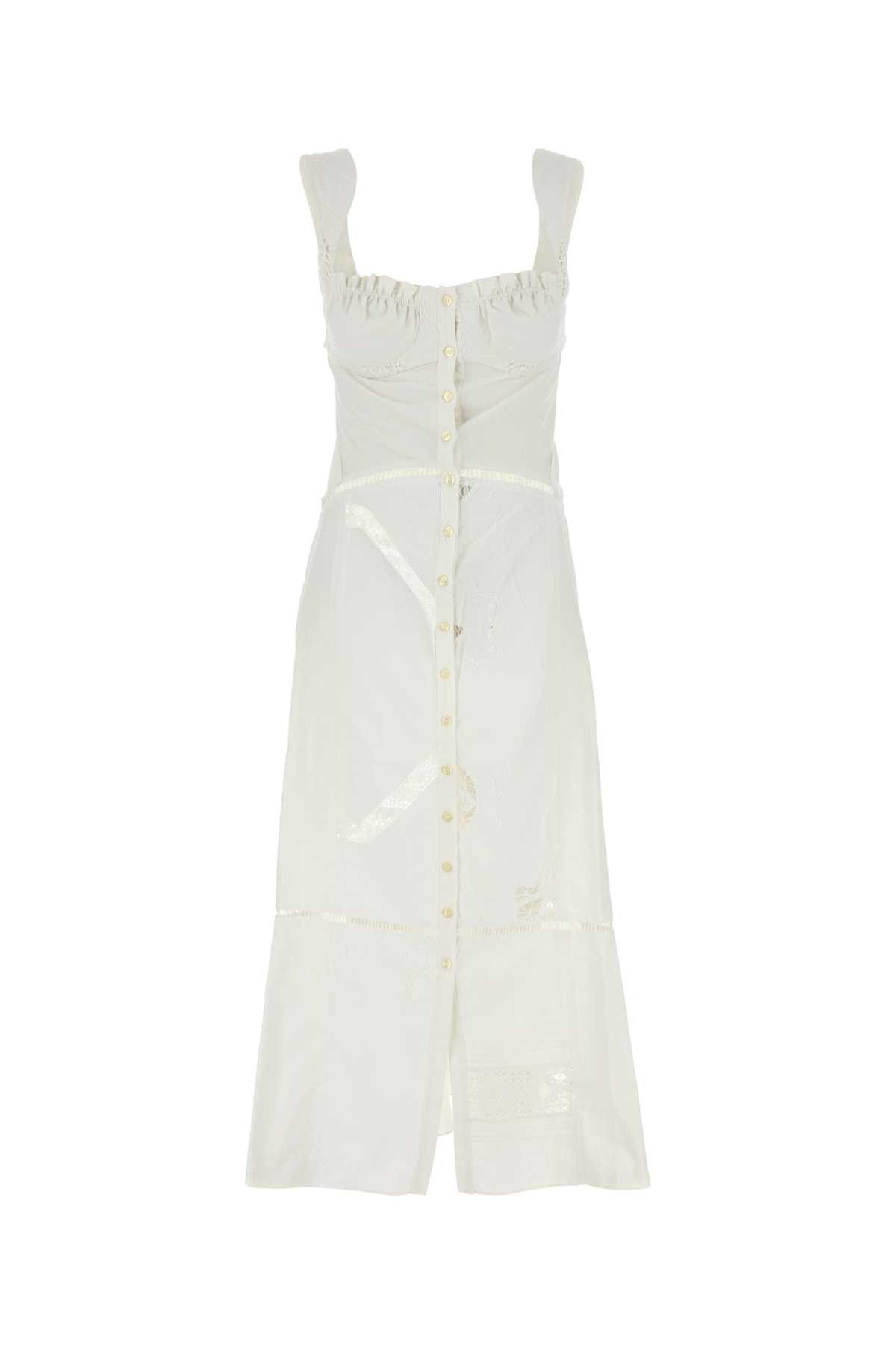 Marine Serre White Cotton Dress Size XS / US 0-2 / IT 36-38 - 1 Thumbnail
