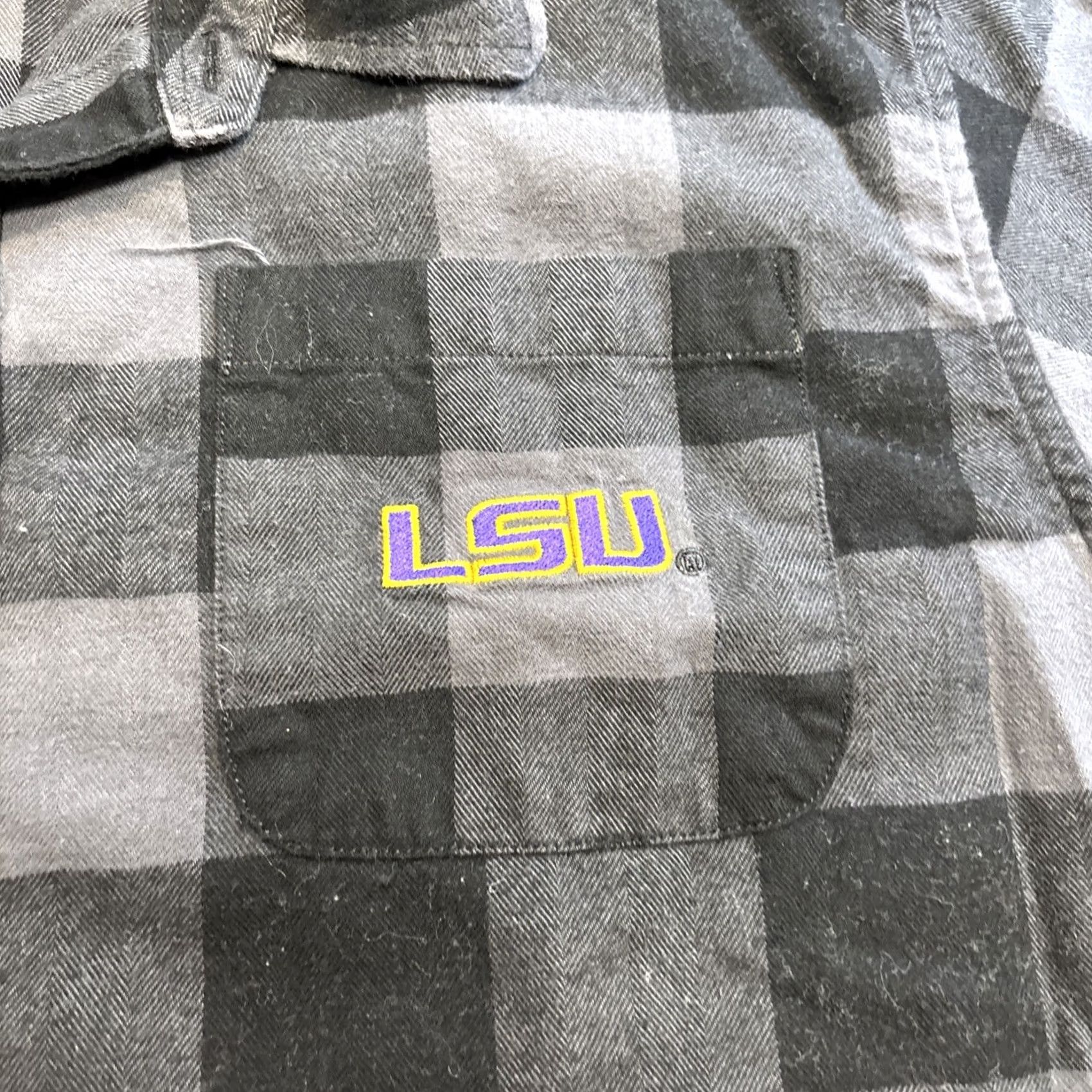 Vintage Colosseum Men's Shirt XXL Long Sleeve Button-Up Plaid Flannel LSU Tigers Black Size US XXL / EU 58 / 5 - 3 Thumbnail
