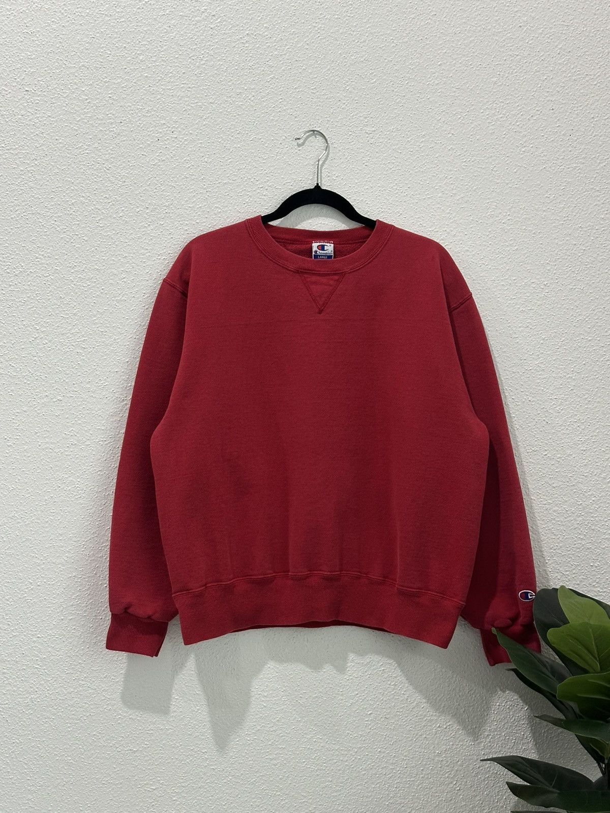 Champion Vintage 90s Champion Maroon Blank Crewneck Size Large Size US L / EU 52-54 / 3 - 1 Thumbnail