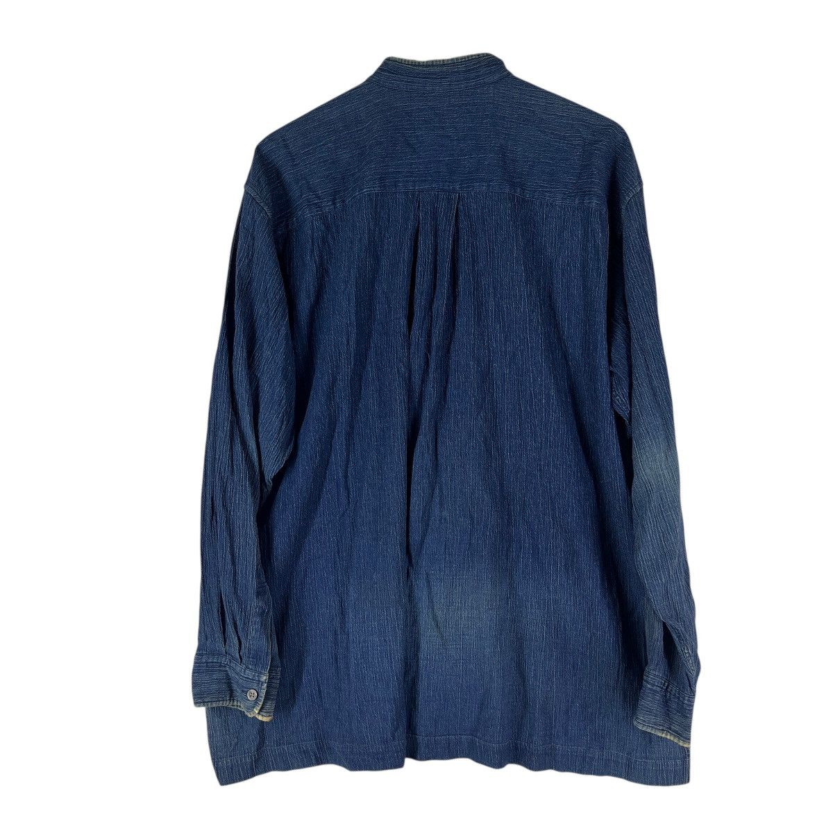 Issey Miyake 90s Issey Miyake Indigo Shirt Oversized Jacket Colar Less Size US L / EU 52-54 / 3 - 6 Thumbnail