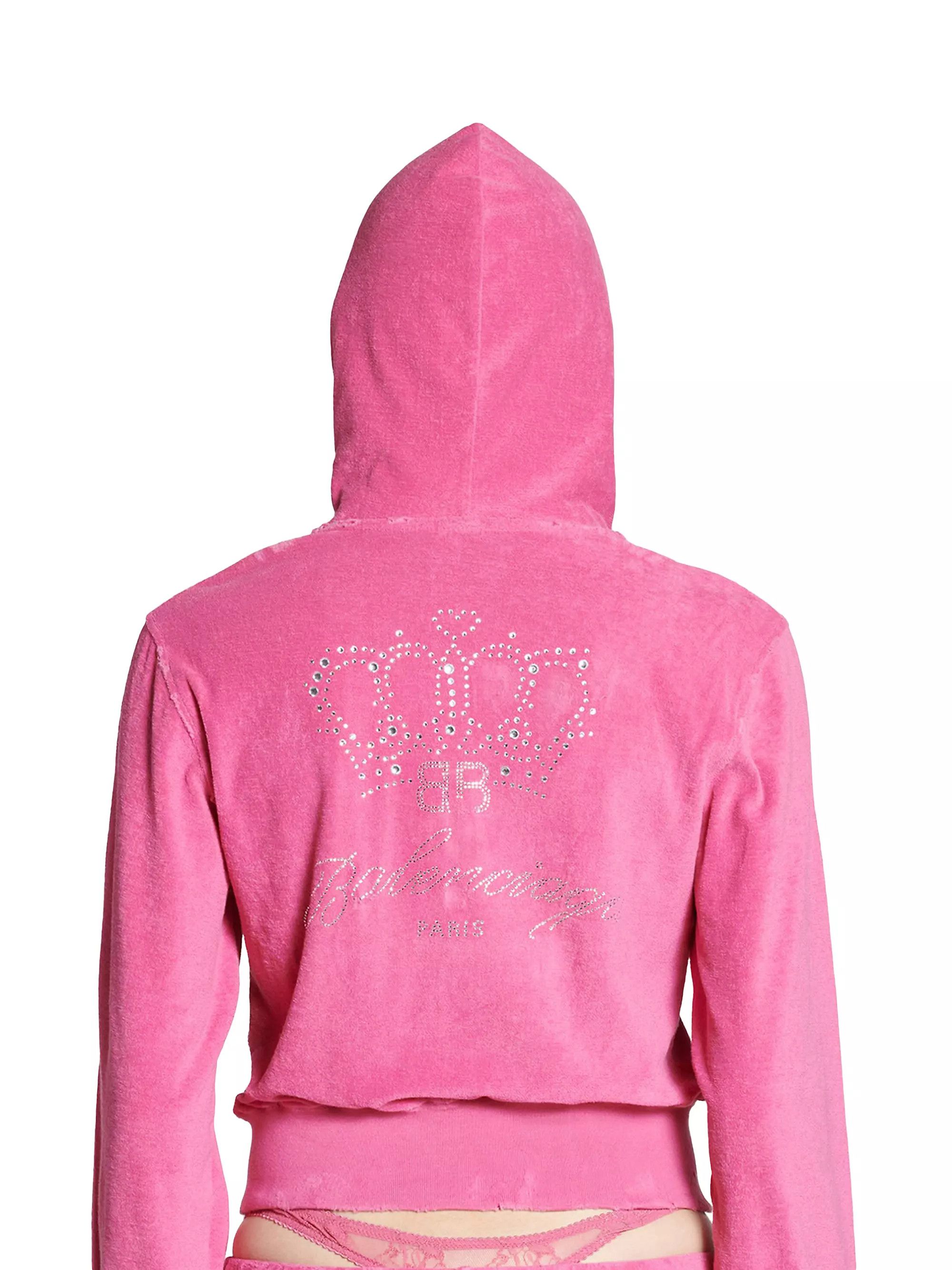 Balenciaga o1bcso1str0525 BB Motel Zip-Up Hoodie Fitted in Pink Size M / US 6-8 / IT 42-44 - 6 Thumbnail