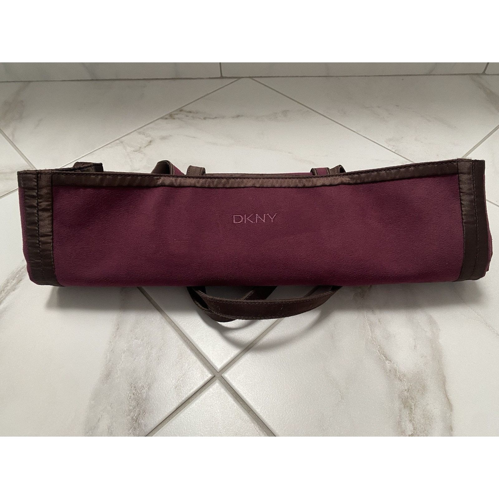 DKNY Vintage DKNY Tote Bag Velour Velvet Burgundy Reversible Size ONE SIZE - 9 Thumbnail