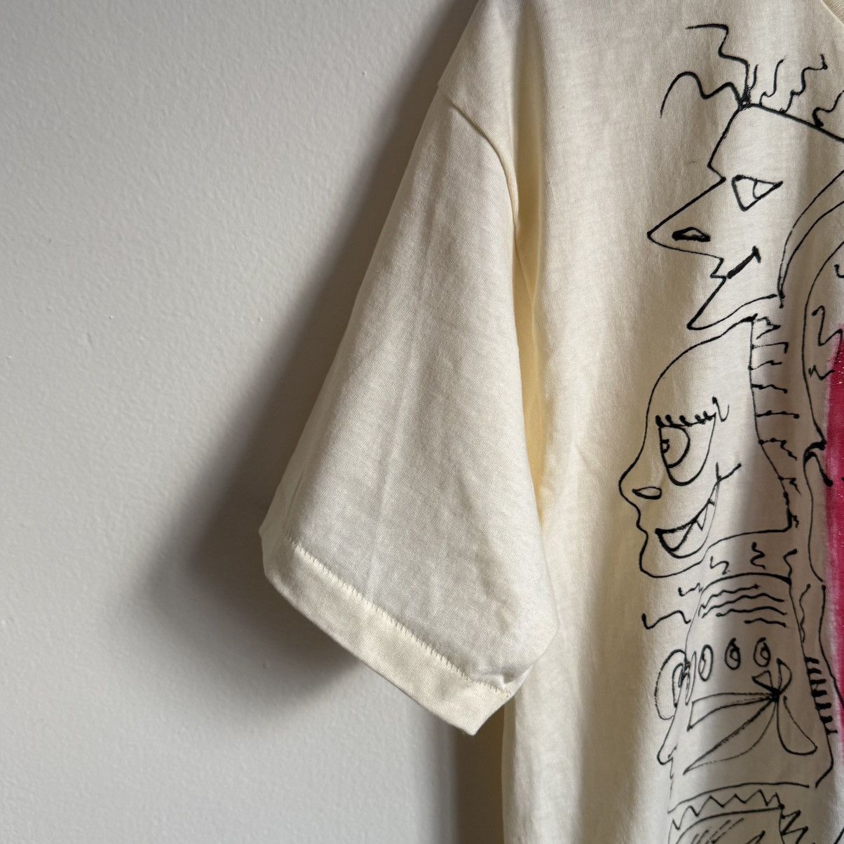 Vintage Vintage Hanes Hand-Painted T-Shirt Lucho Faces Buddha Size US L / EU 52-54 / 3 - 4 Thumbnail