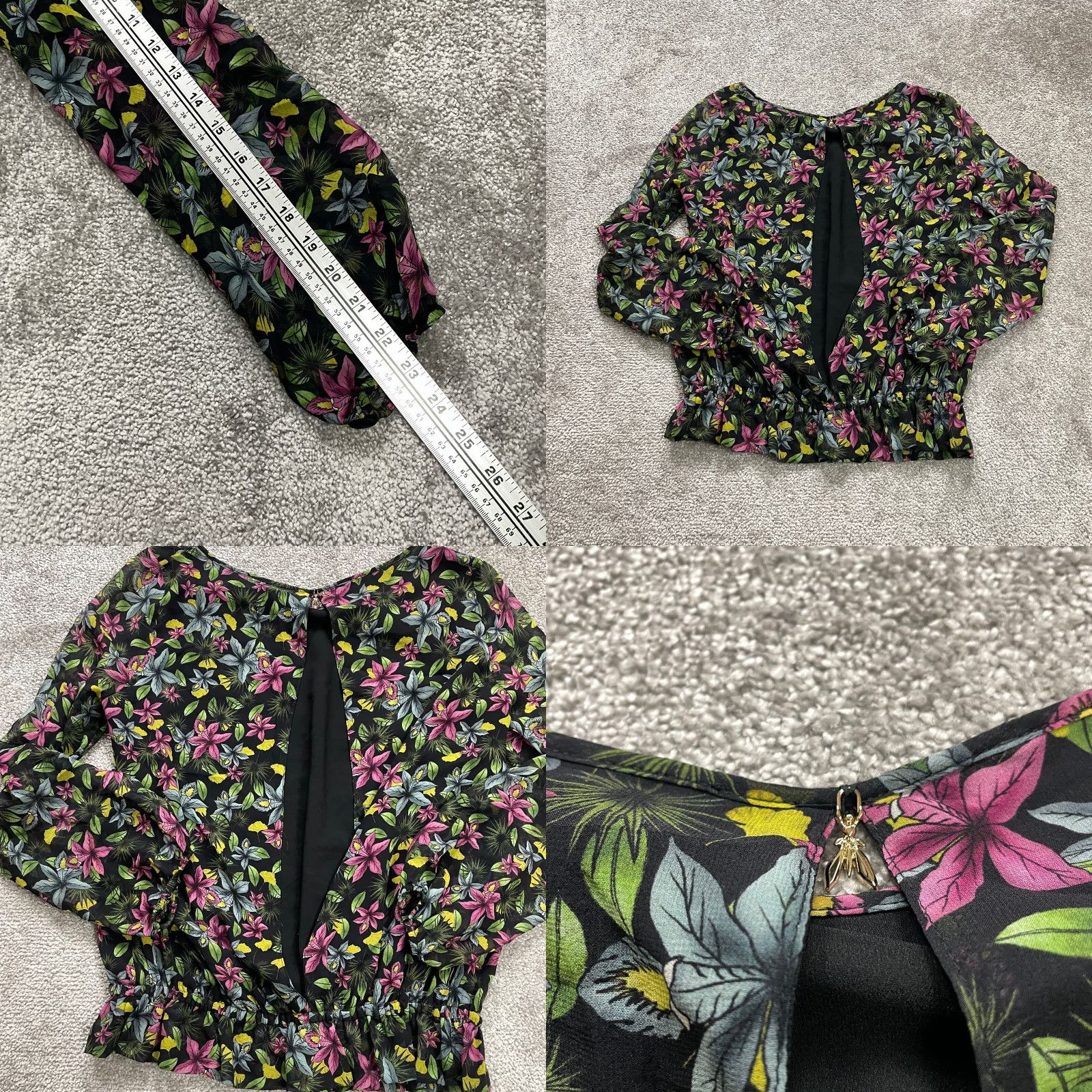 Patrizia Pepe VINTAGE Patrizia Pepe Black Designer Silk Blouse Women Size 42 / US 6 Sheer Long Sleeve Formal Casual Office Size M / US 6-8 / IT 42-44 - 8 Thumbnail