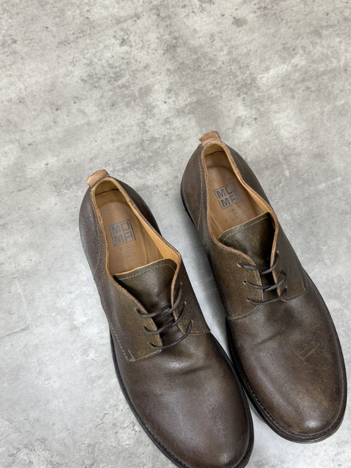 MoMA MOMA Brown Leather Distressed Derby Shoes Size 42 Size US 9 / EU 42 - 9 Thumbnail