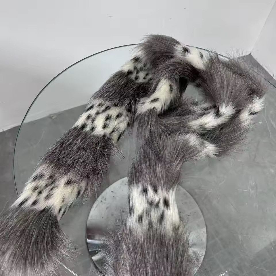 Other Faux Fur Leopard Y2k Trendy Polka Dot Plush Scarf Size ONE SIZE - 7 Thumbnail