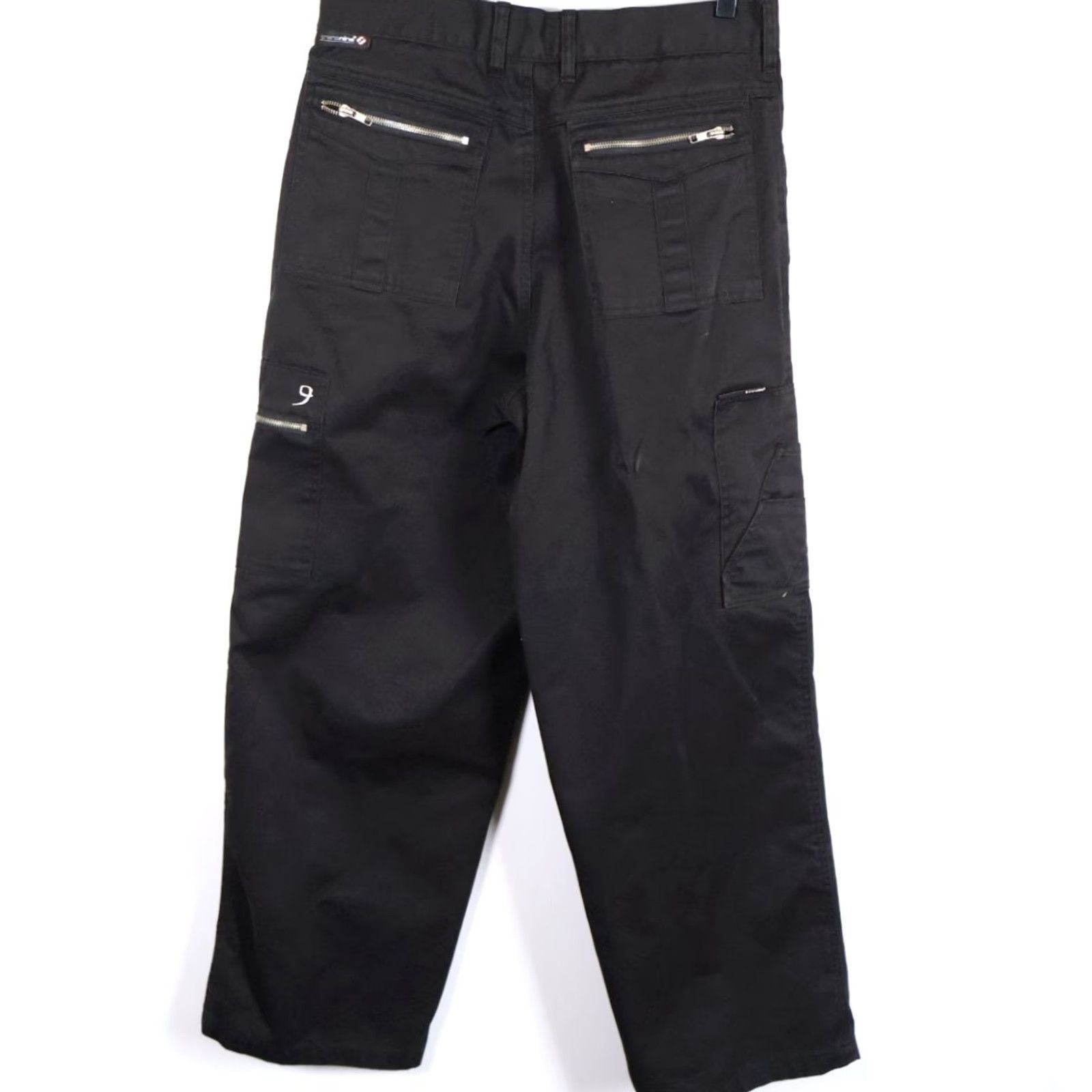 Vintage VINTAGE Transnine Cargo Pants Men's 32 x 30 Black Cotton Blend Baggy Fit Cargo Pocket Straight VTG Grunge Retro 90s Mens Size US 32 / EU 48 - 2 Thumbnail