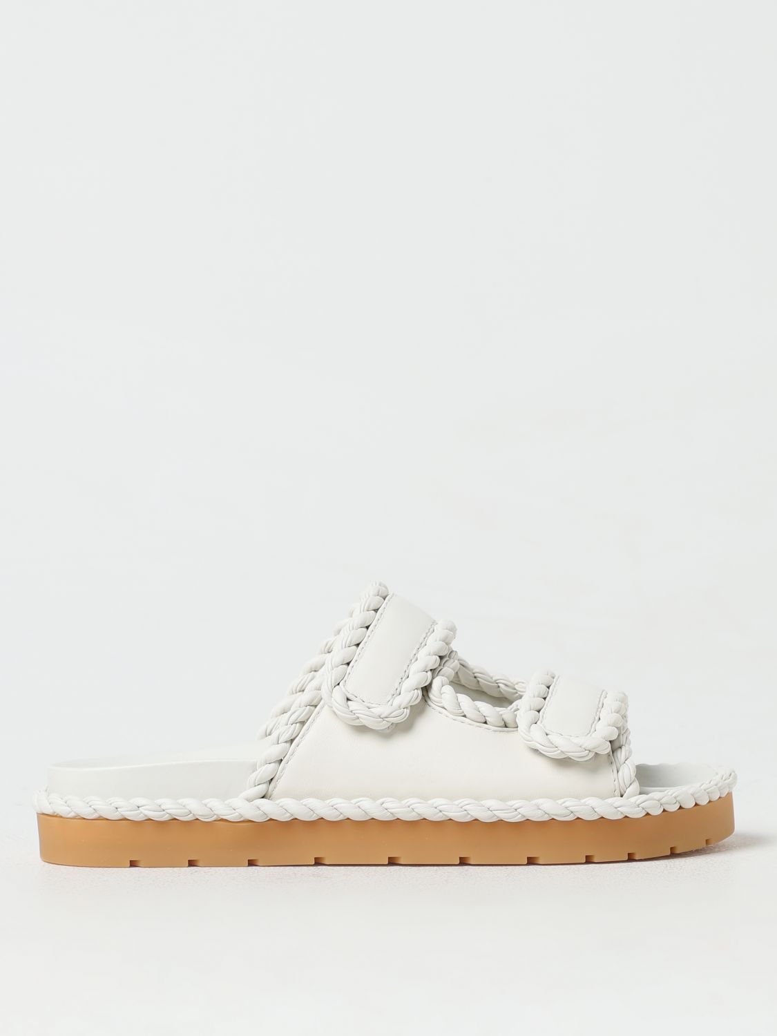 image of Bottega Veneta Flat Sandals Woman Beige, Women's (Size 11)