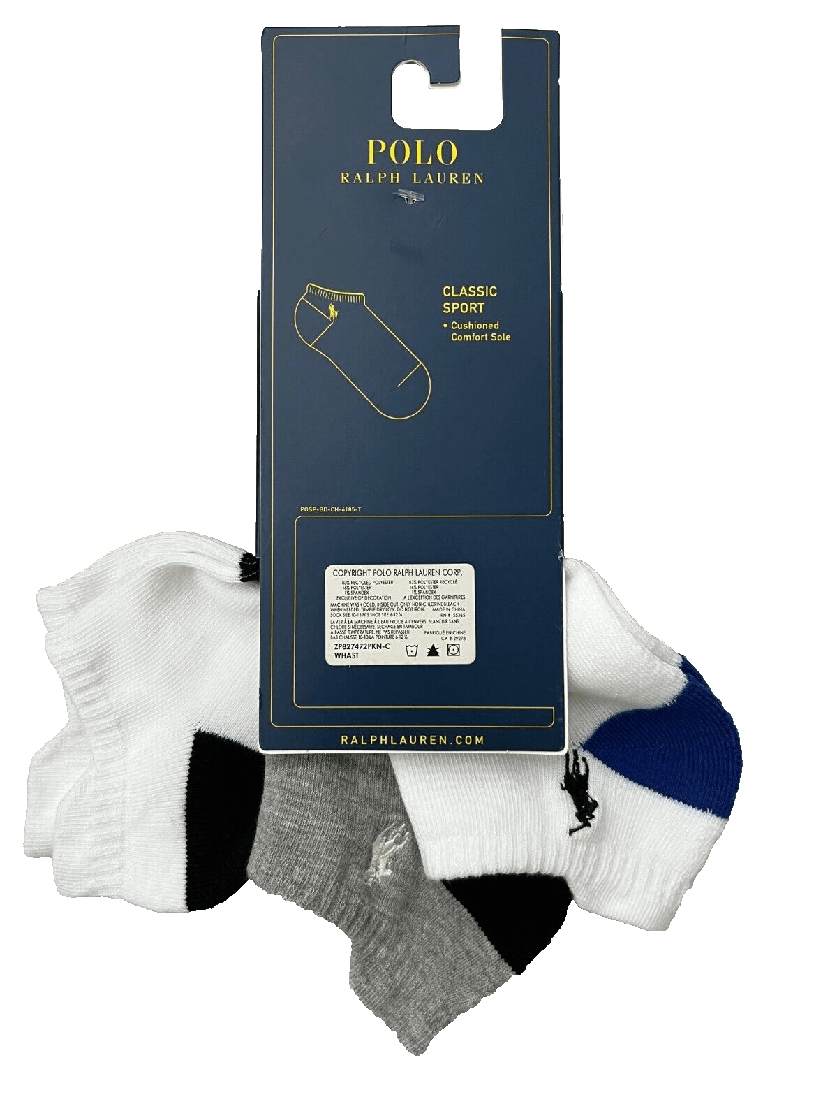 Polo Ralph Lauren Polo Ralph Lauren 3-Pairs Sport Cushioned Comfort Sole Socks Size ONE SIZE - 2 Thumbnail