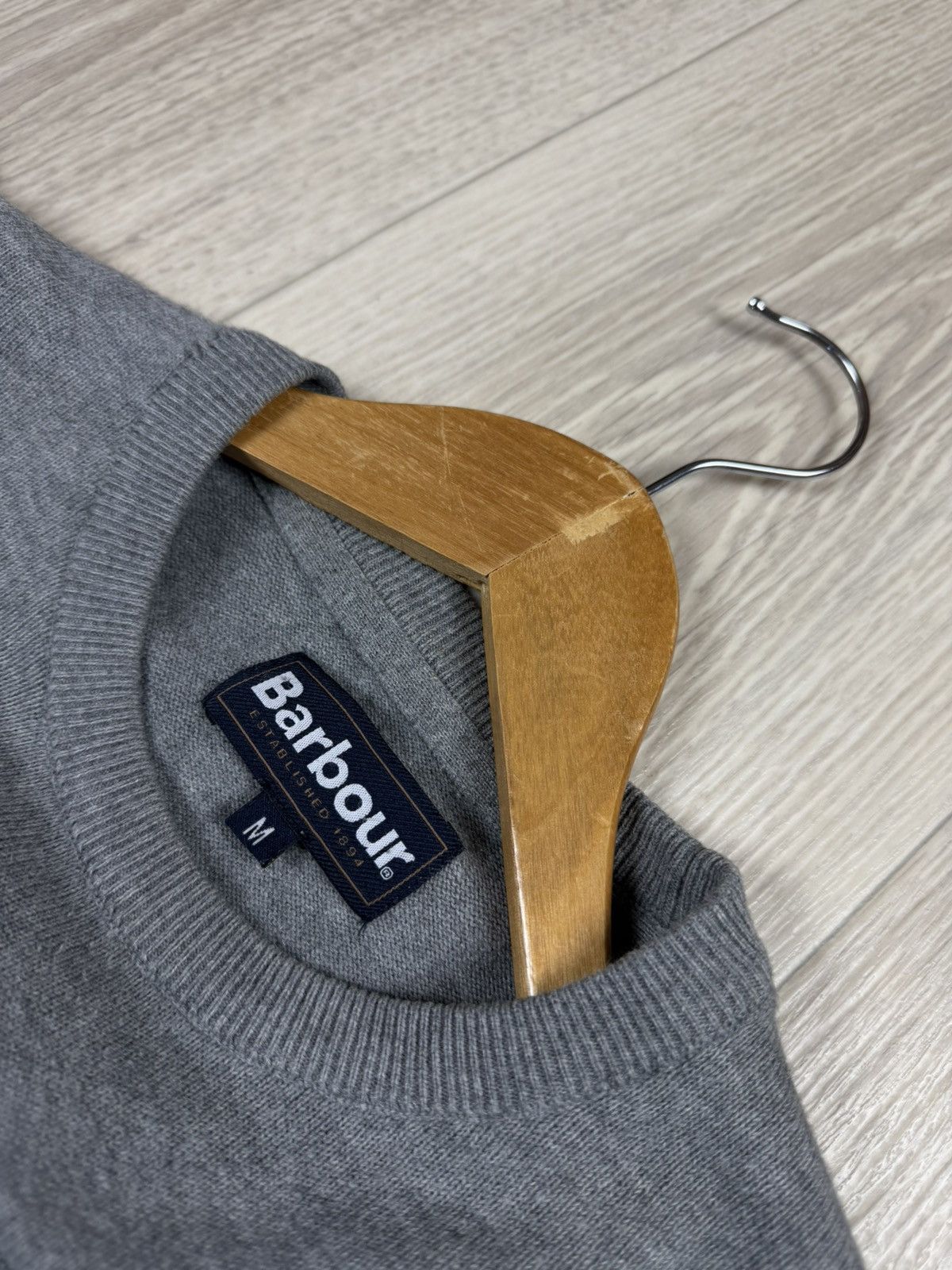 Barbour Barbour Gray Crewneck Sweater Size M Size US M / EU 48-50 / 2 - 7 Thumbnail