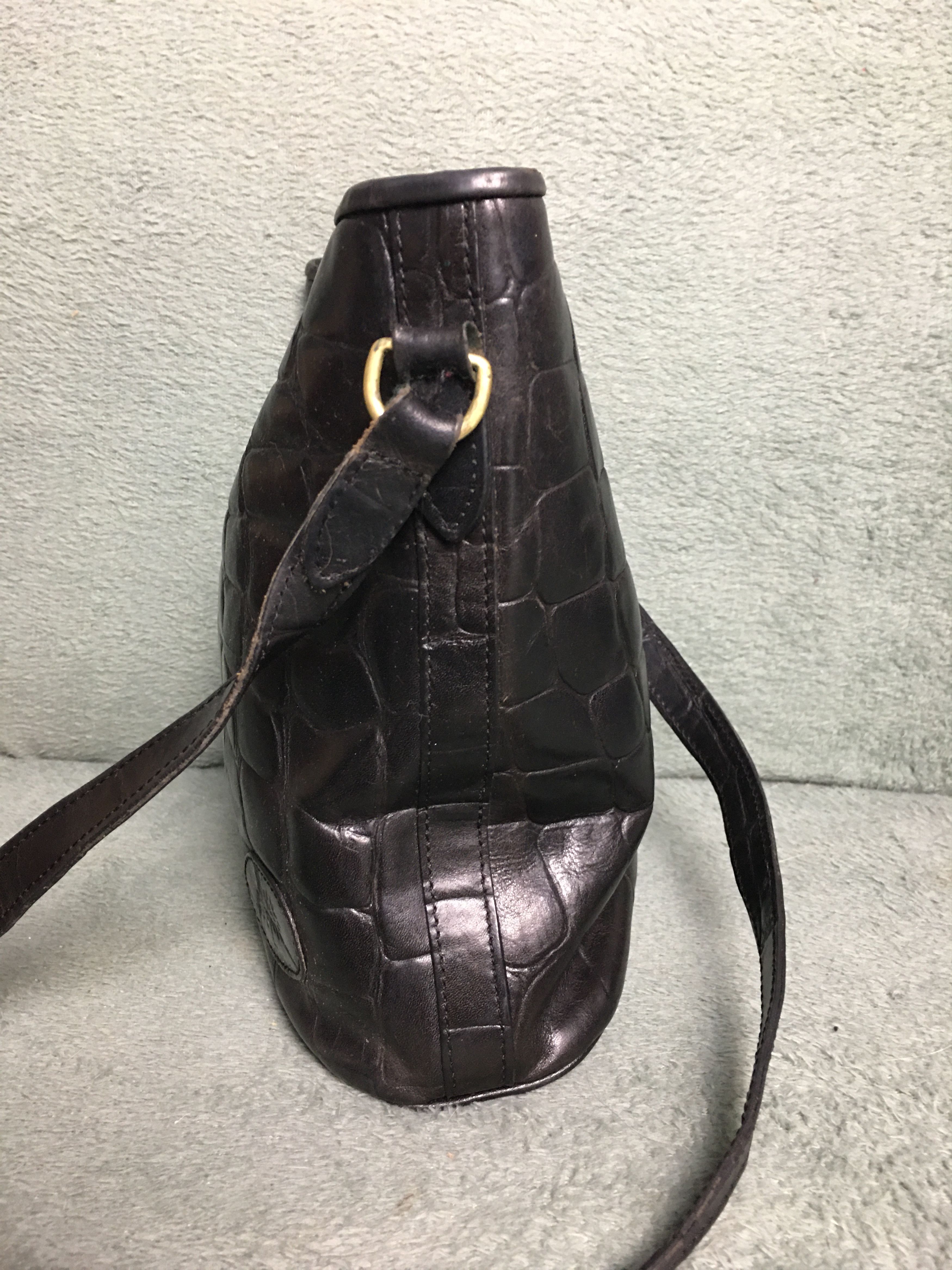Mulberry Mulberry Black Leather Croco Embossed Shoulder Bag Size ONE SIZE - 5 Thumbnail