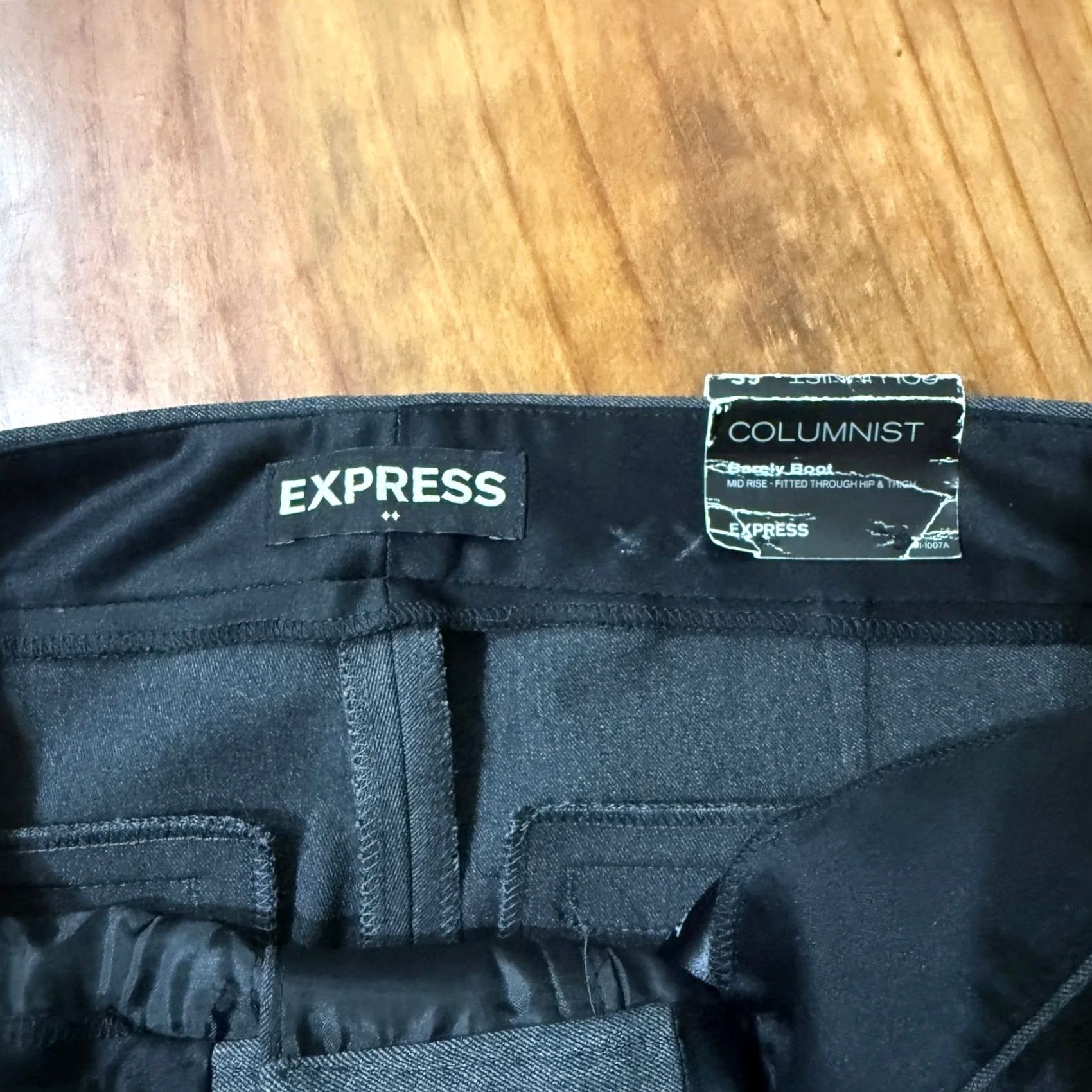 Express Express Pants Women City Dress Pants Mid Rise 6 Solid Knit Polyester Gray 30in Inseam 30in Size 30" / US 8 / IT 44 - 4 Thumbnail